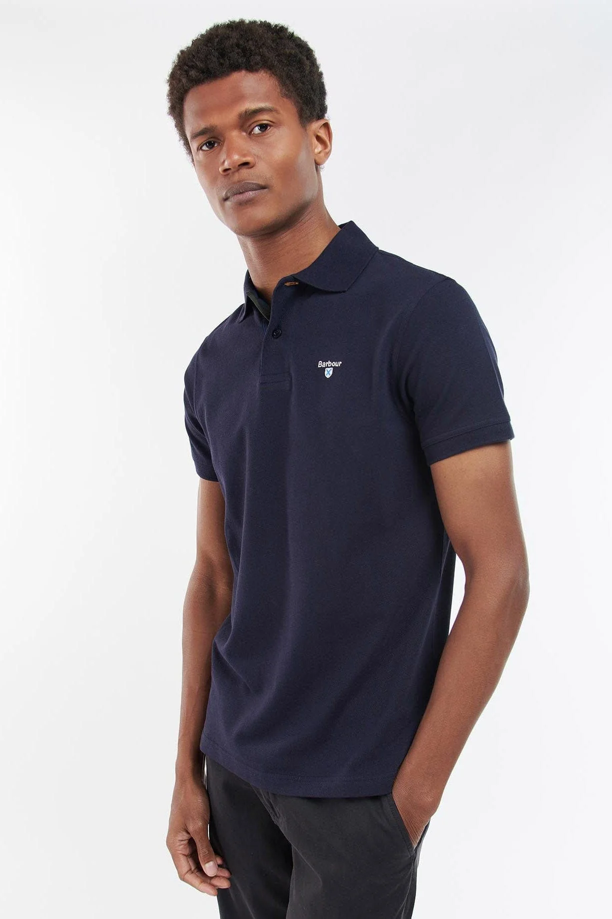 Tartan Pique Polo - Night Sky/Olive Night - Image 5