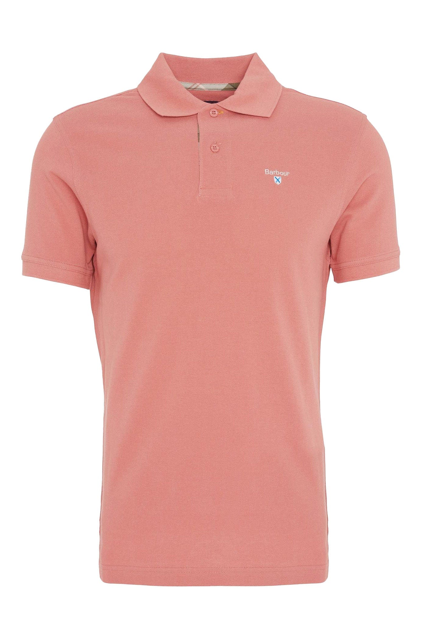 Tartan Pique Polo - Pink Clay