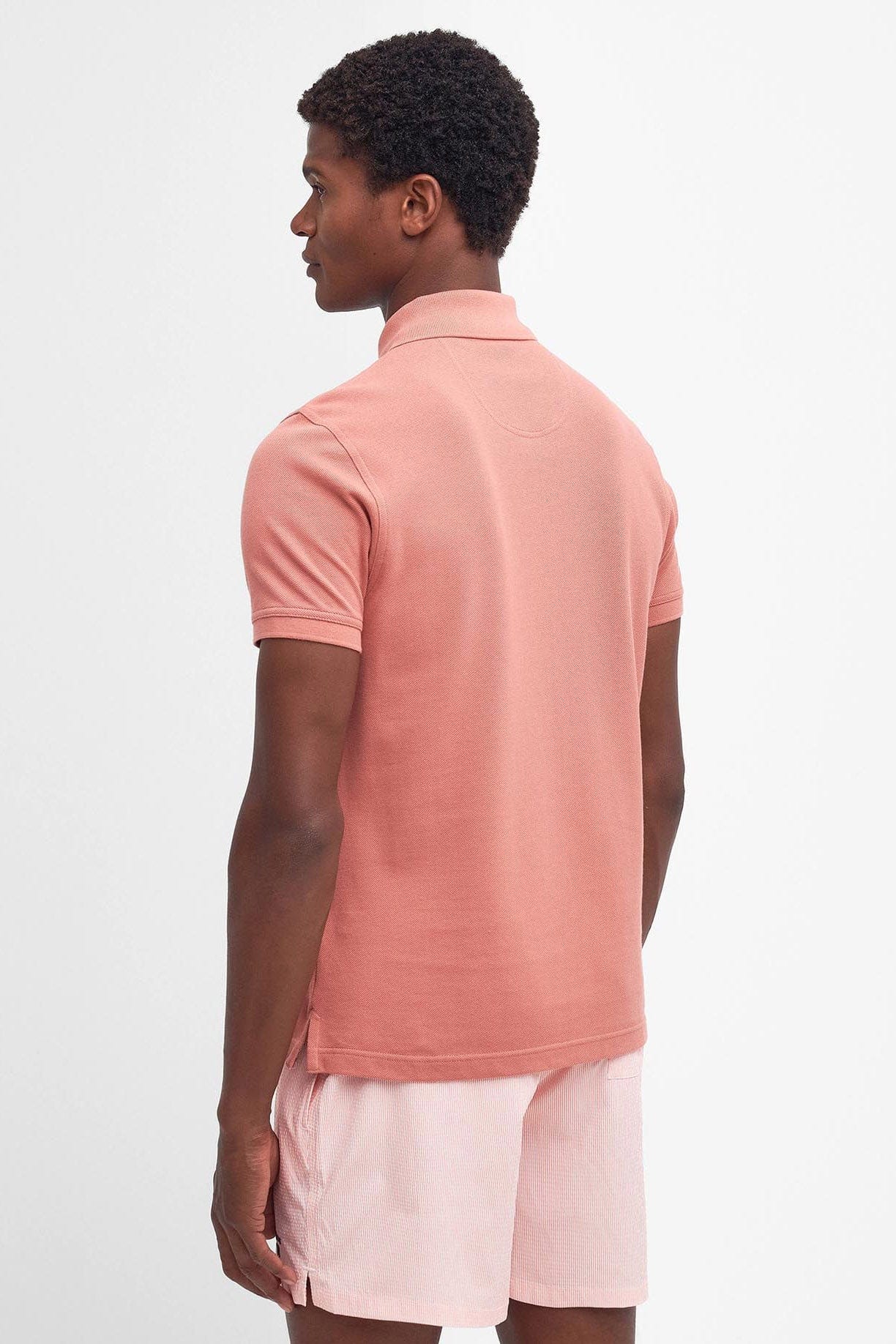 Tartan Pique Polo - Pink Clay - Image 6