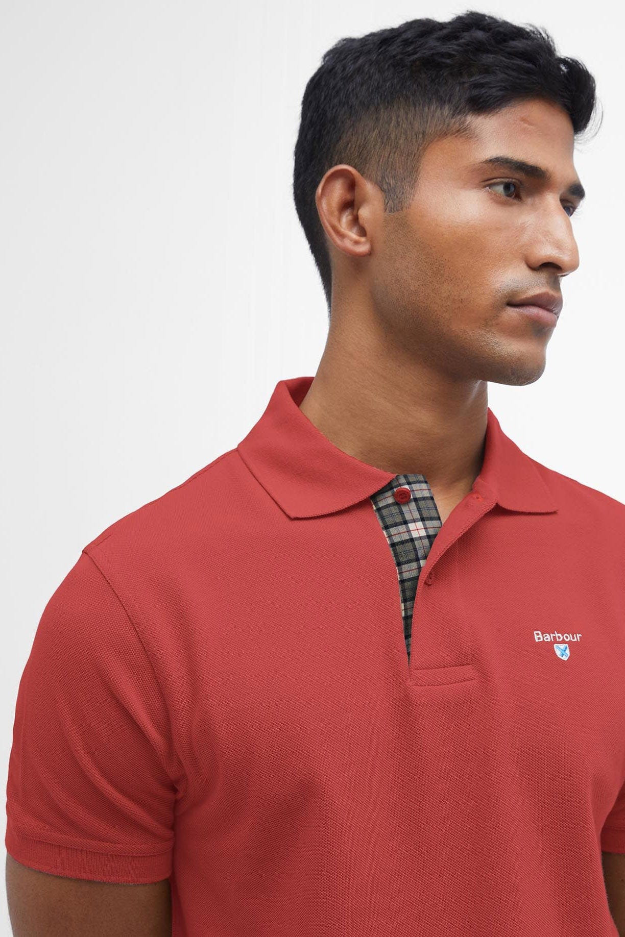 Tartan Pique Polo - Red Spice - Image 5