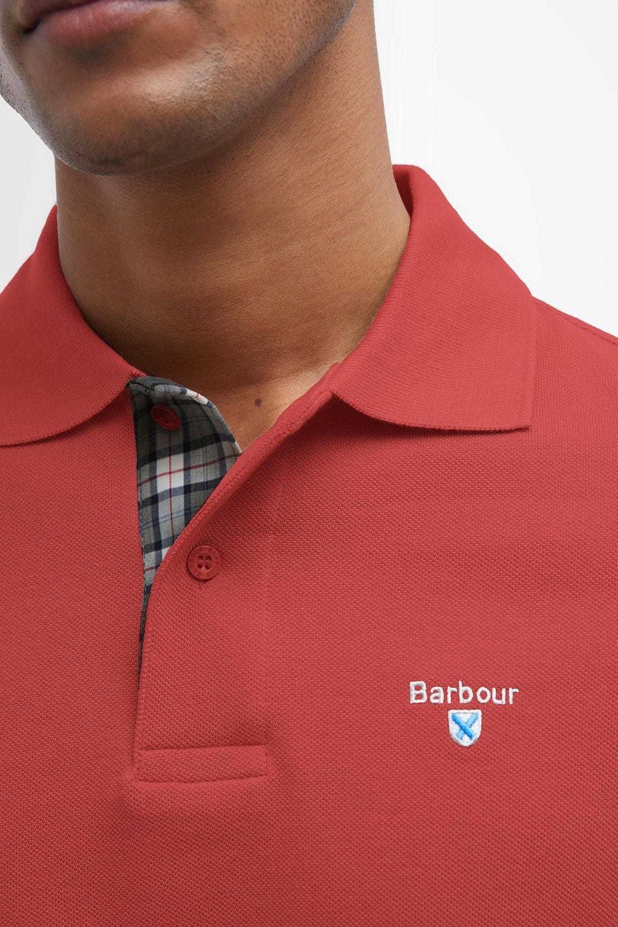 Tartan Pique Polo - Red Spice - Image 6