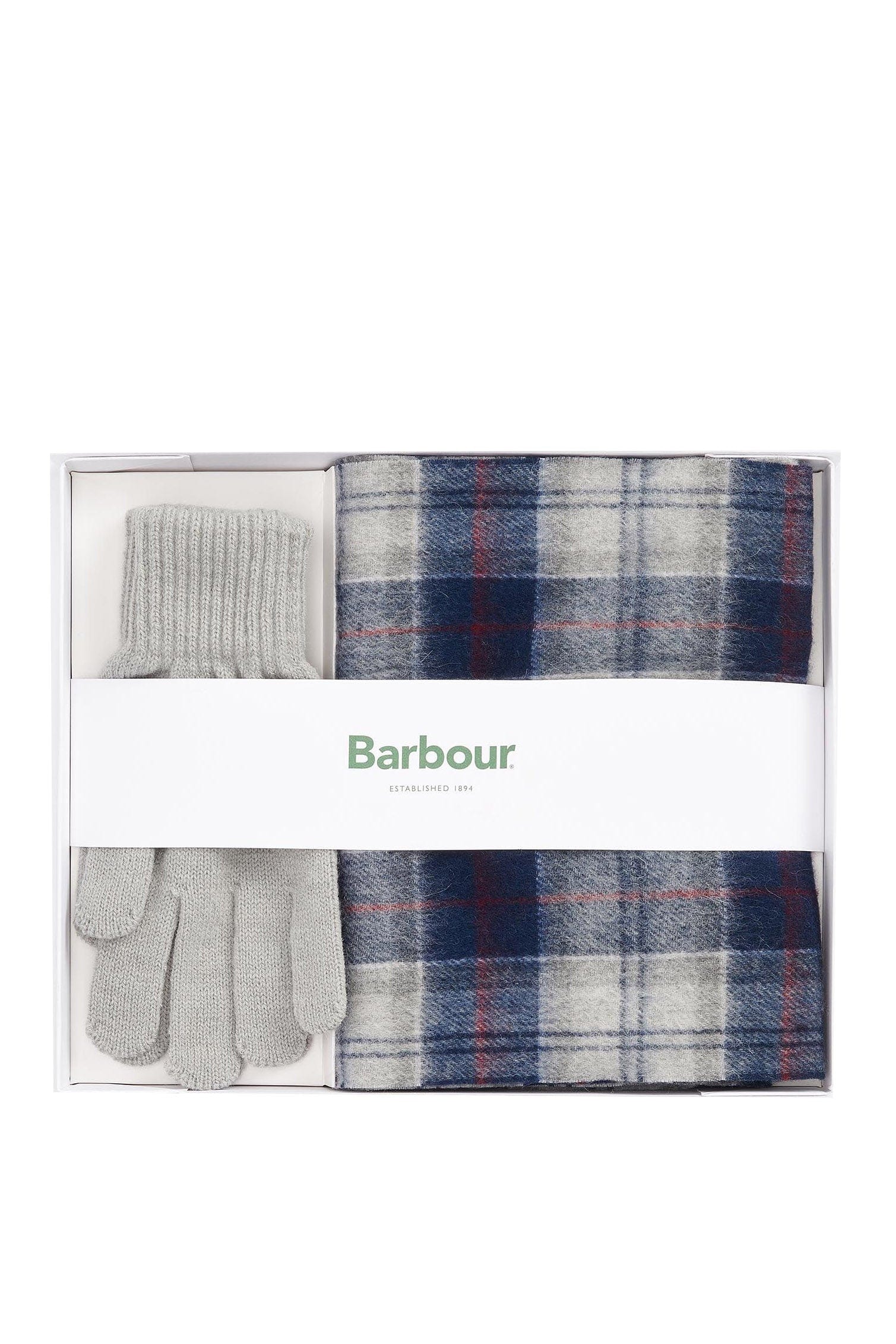 Tartan Scarf & Glove Gift Set - Blue Granite - Image 2