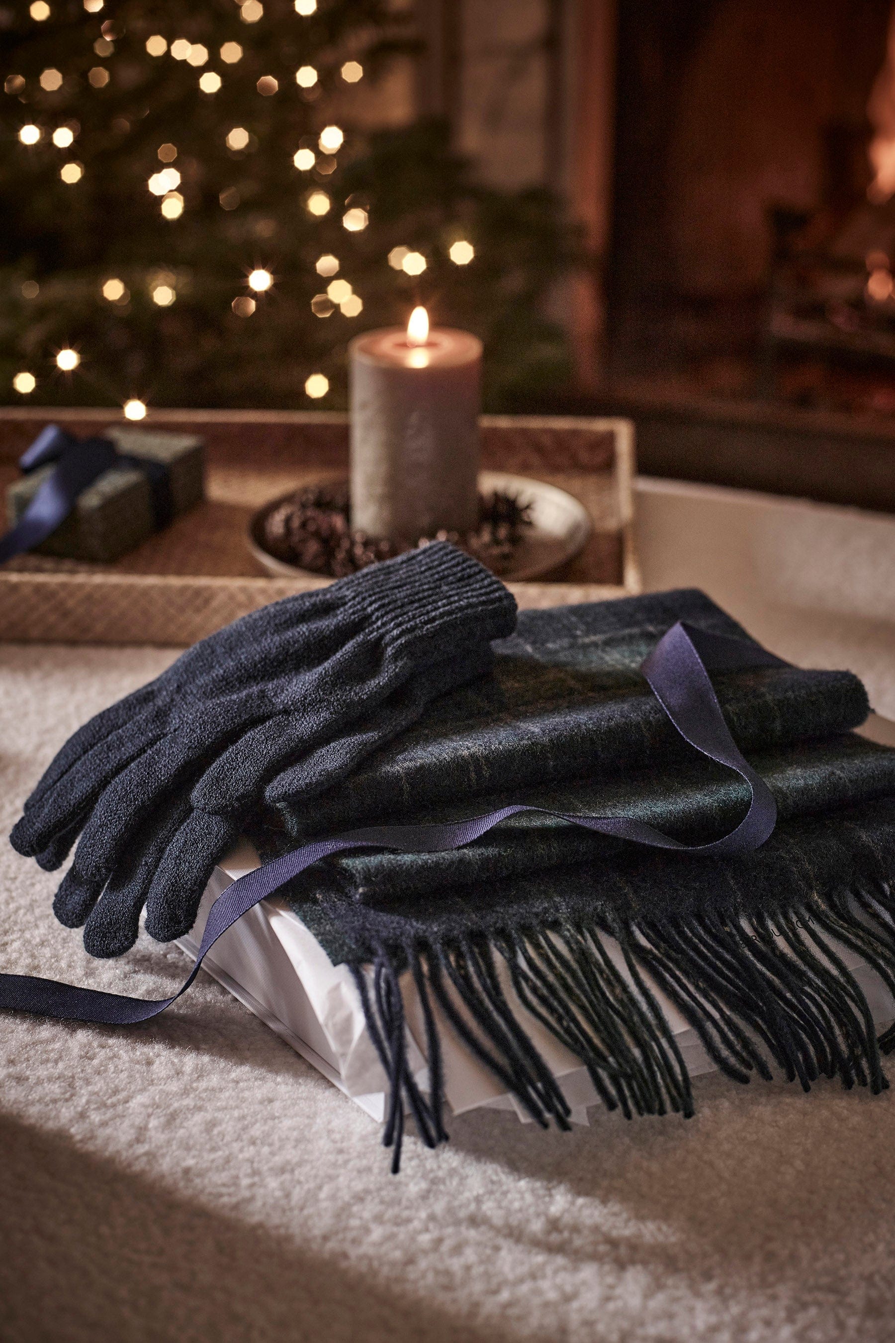 Tartan Scarf & Glove Gift Set - Green Loch Tartan - Image 2