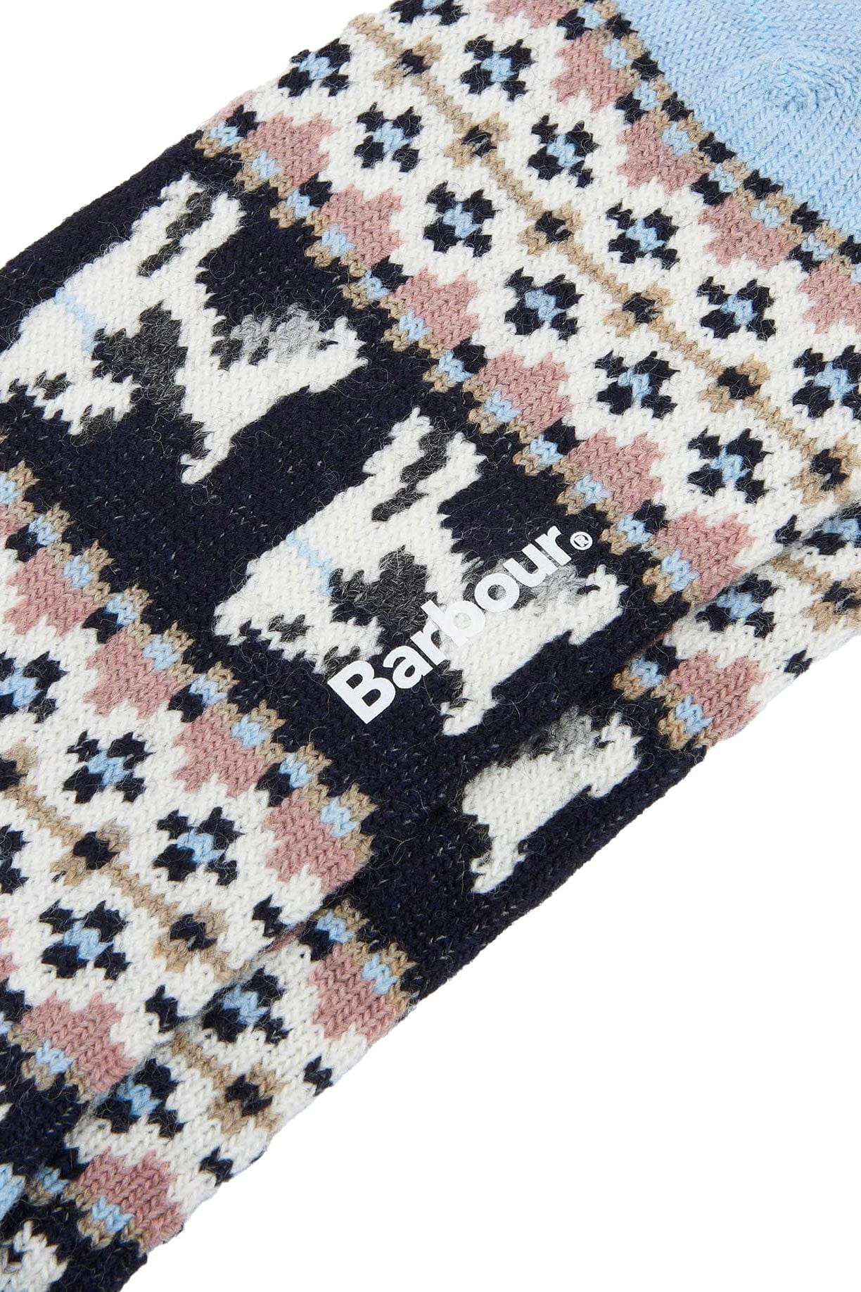 Terrier Fair Isle Sock - Navy/Pink - Image 2