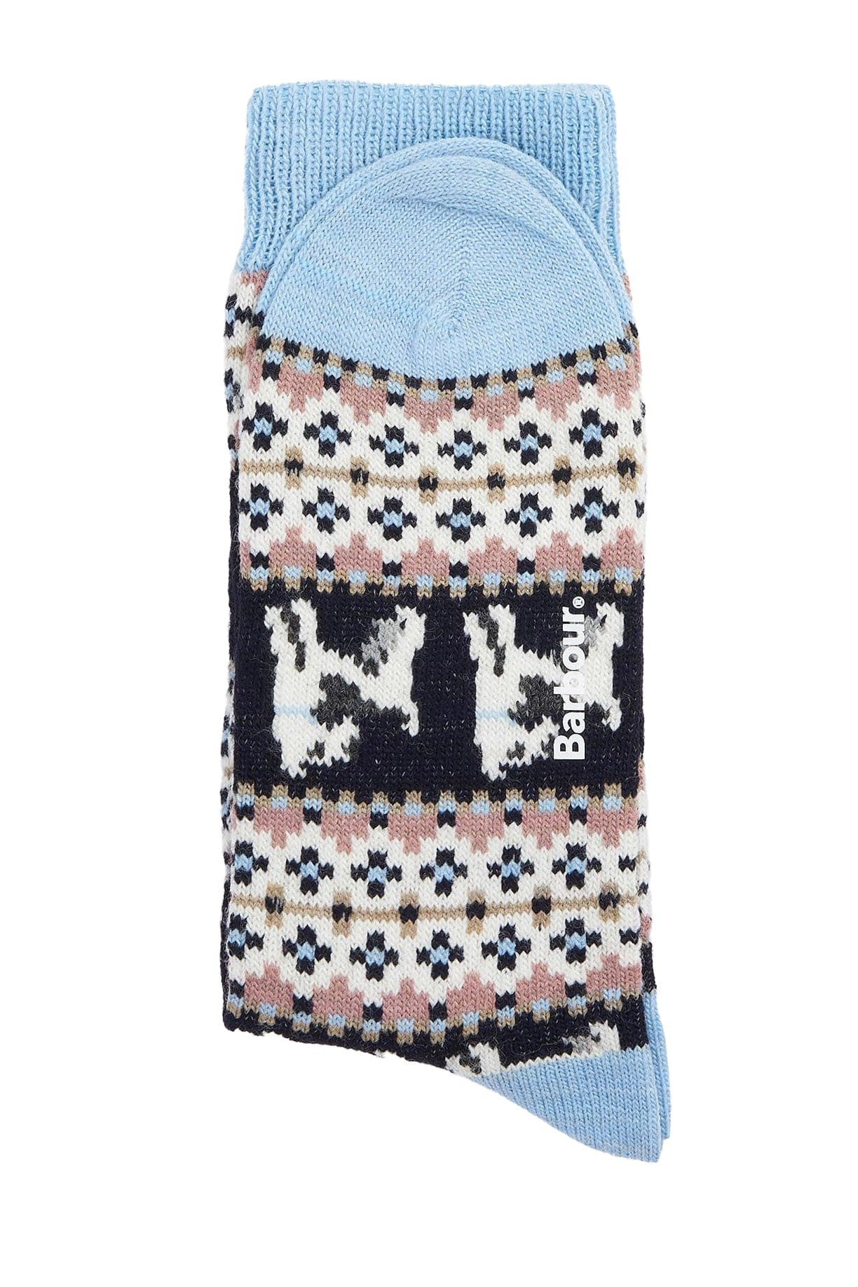 Terrier Fair Isle Sock - Navy/Pink - Image 3