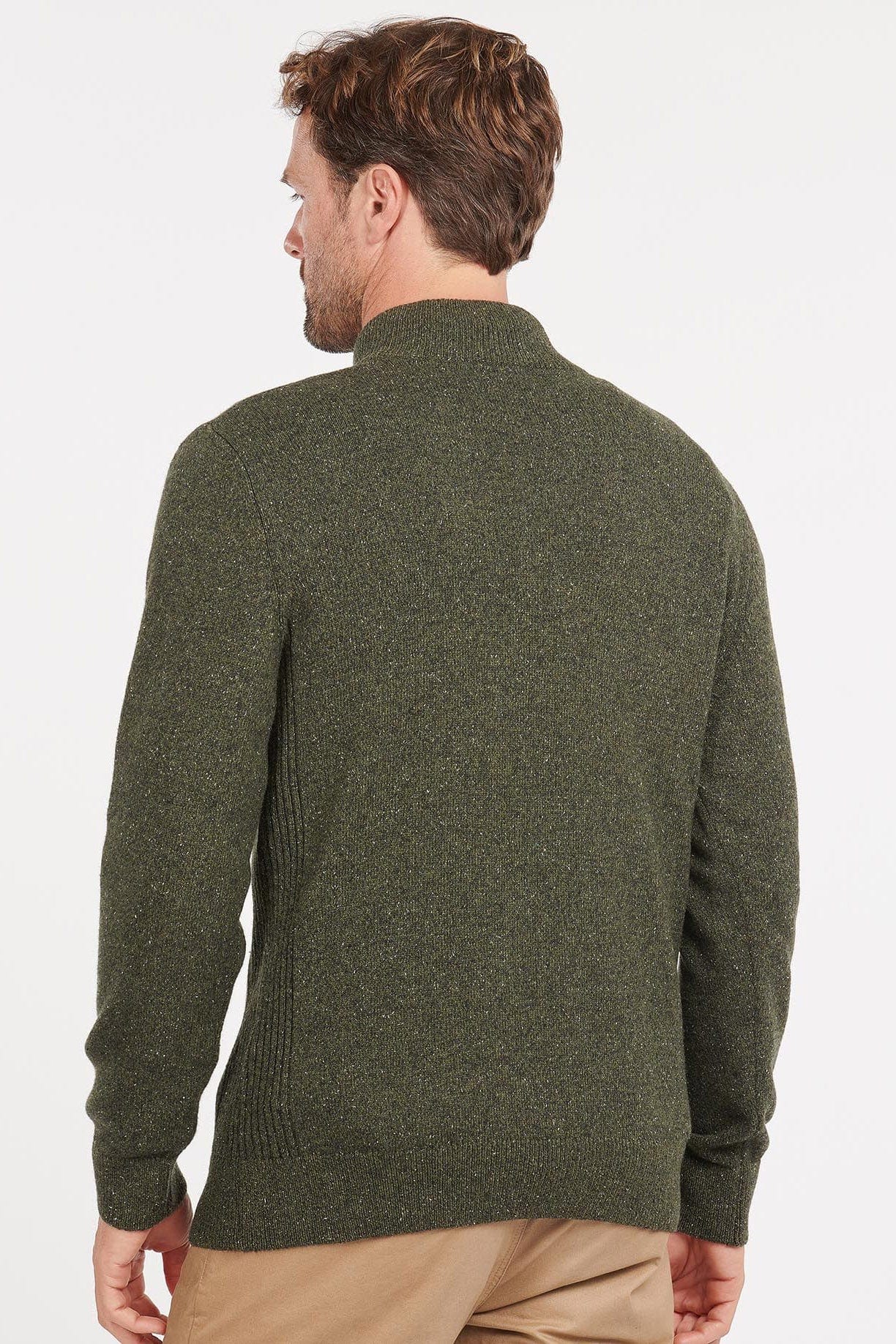 Tisbury Half Zip Knitted Jumper - Dark Seaweed - Image 3