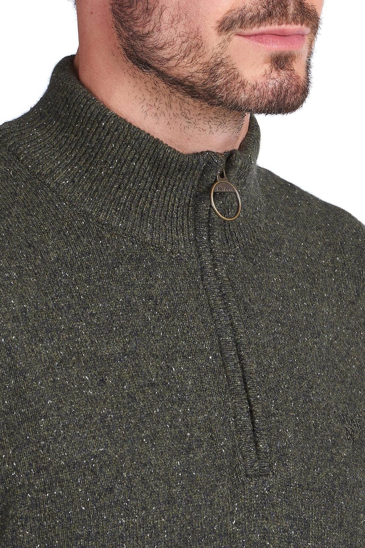 Tisbury Half Zip Knitted Jumper - Dark Seaweed - Image 6