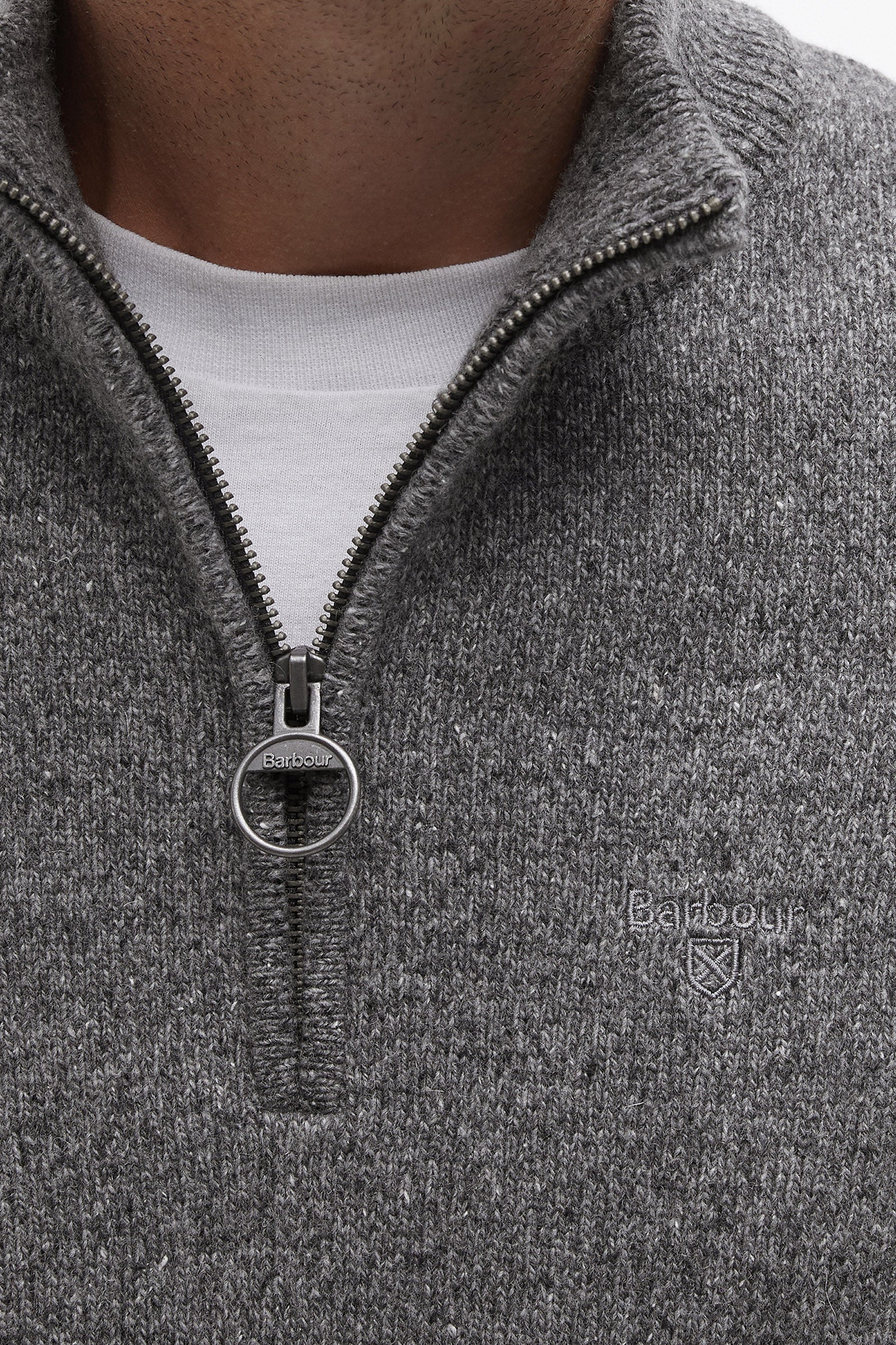Tisbury Half Zip Knitted Jumper - Grey - Image 4