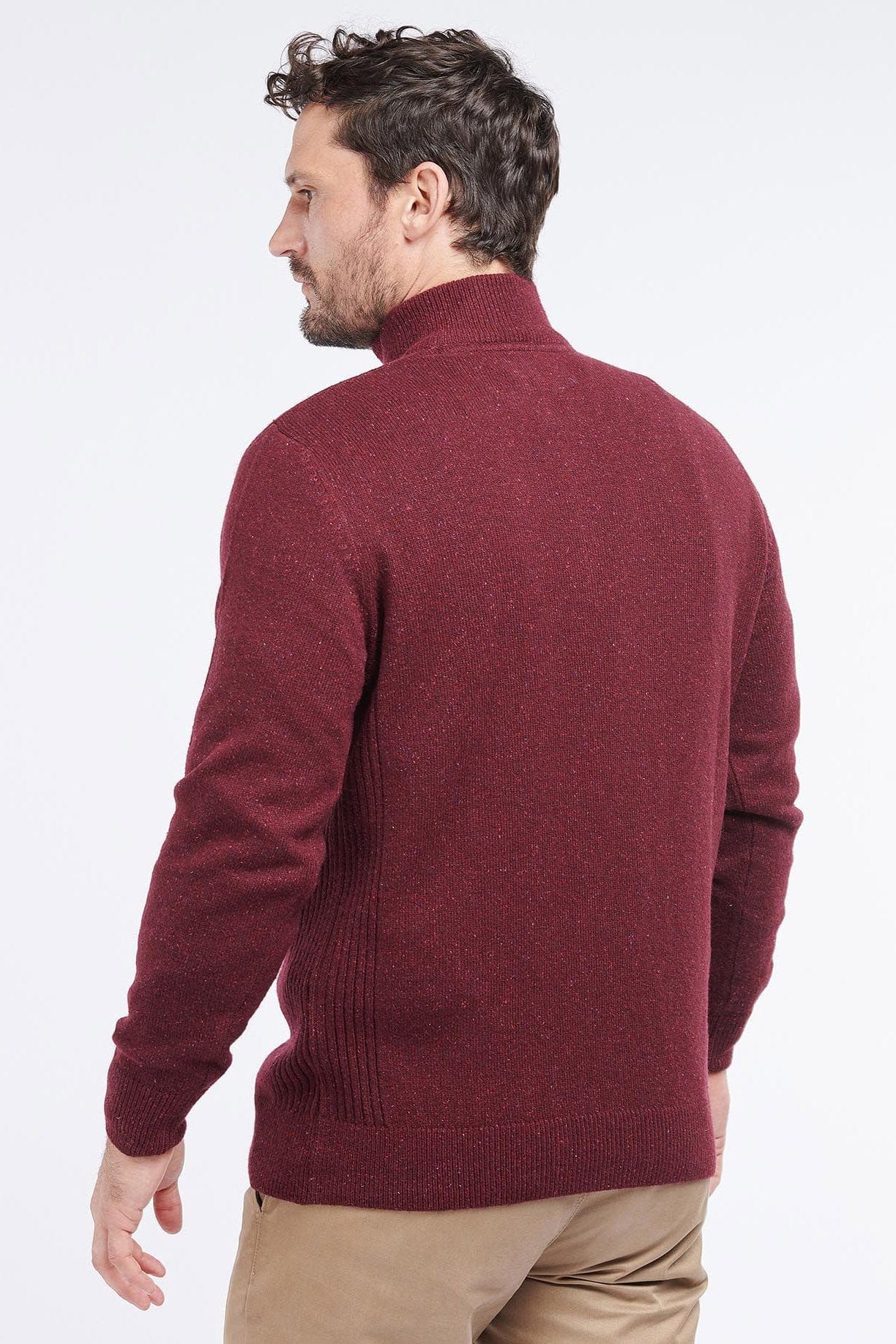 Tisbury Half Zip Knitted Jumper - Ruby - Image 3