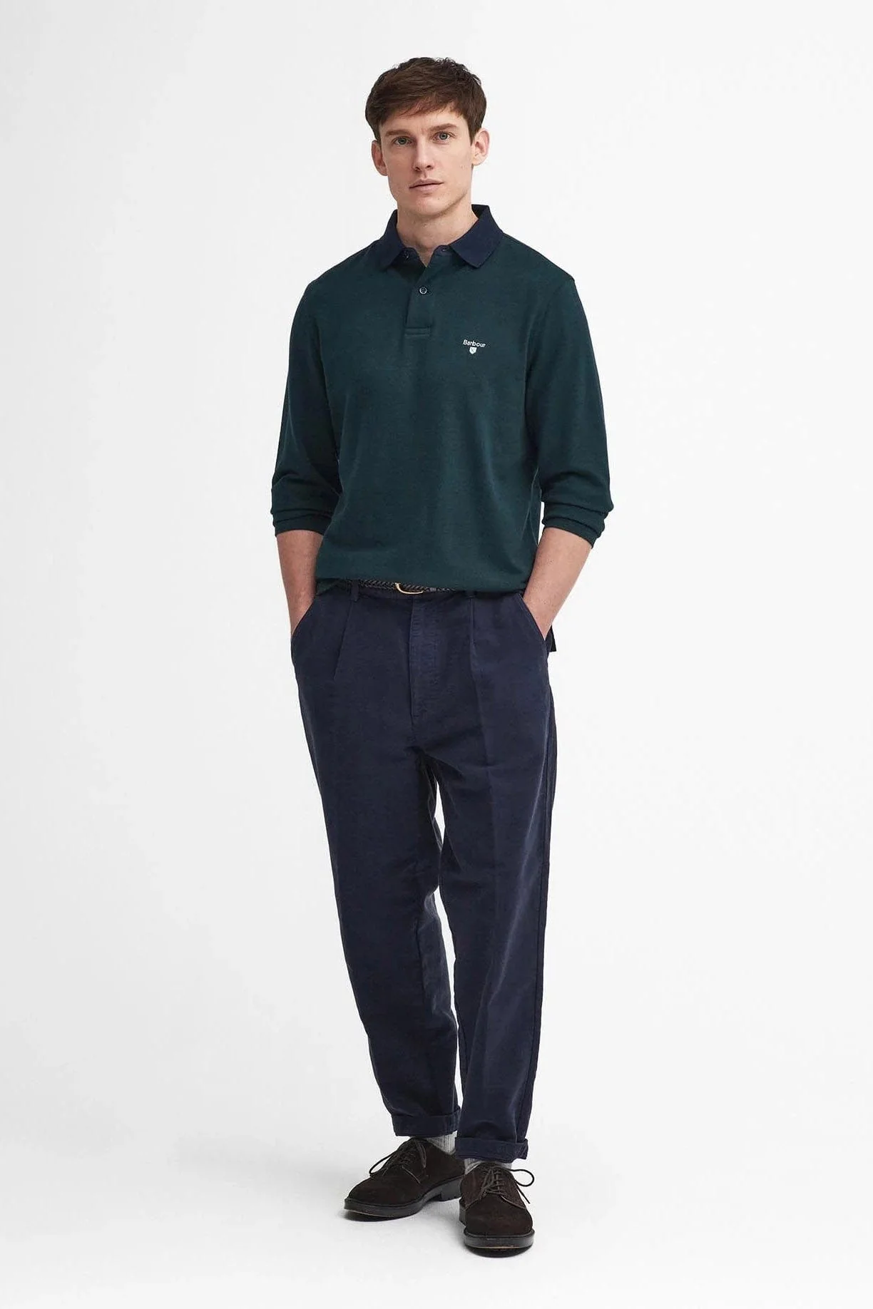 Walkford Long Sleeve Tailored Polo Shirt - Sapphire Navy - Image 4