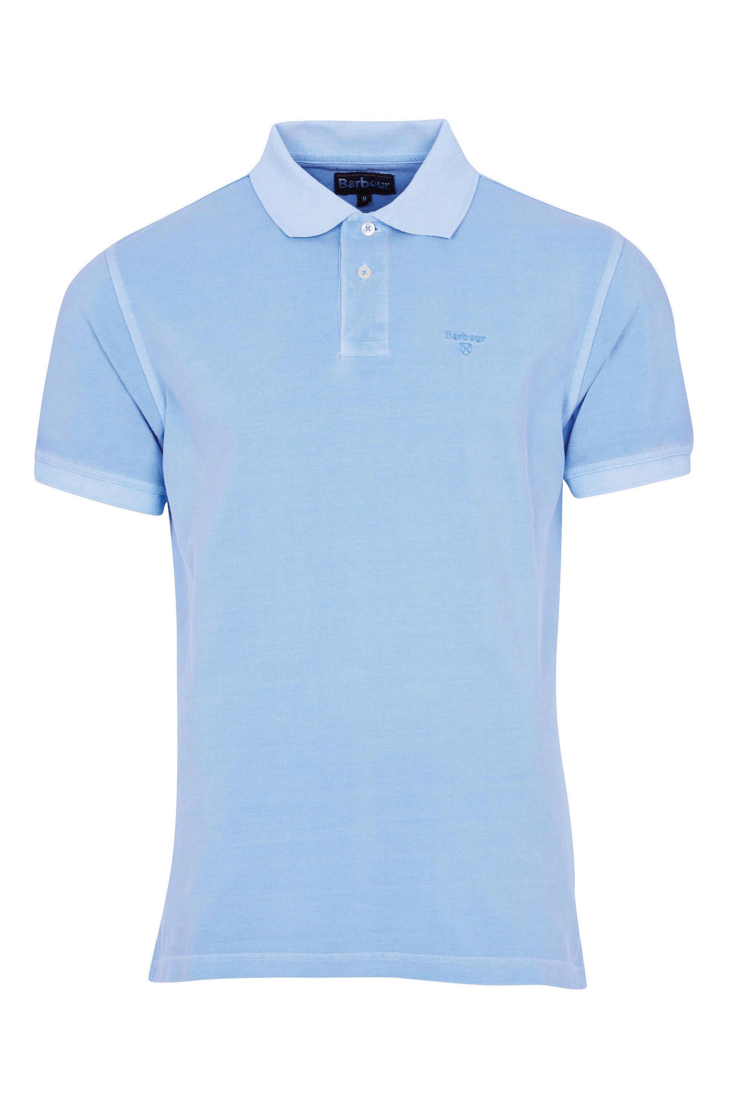 Washed Sports Polo - Sky