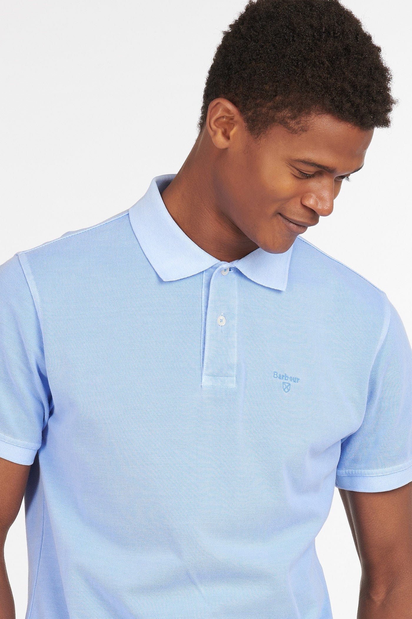 Washed Sports Polo - Sky - Image 3