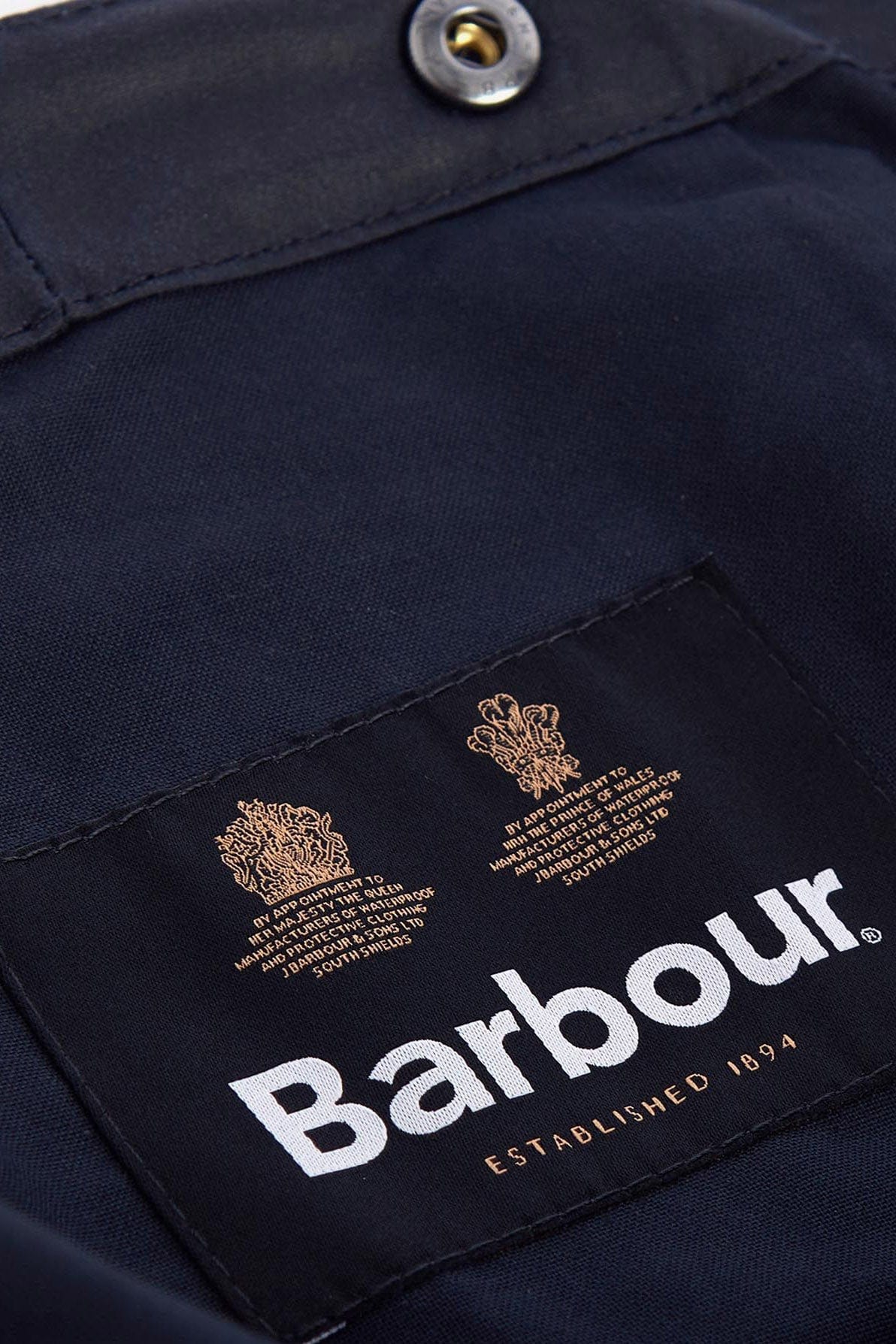 Waxed Cotton Plain Hood - Navy - Image 3