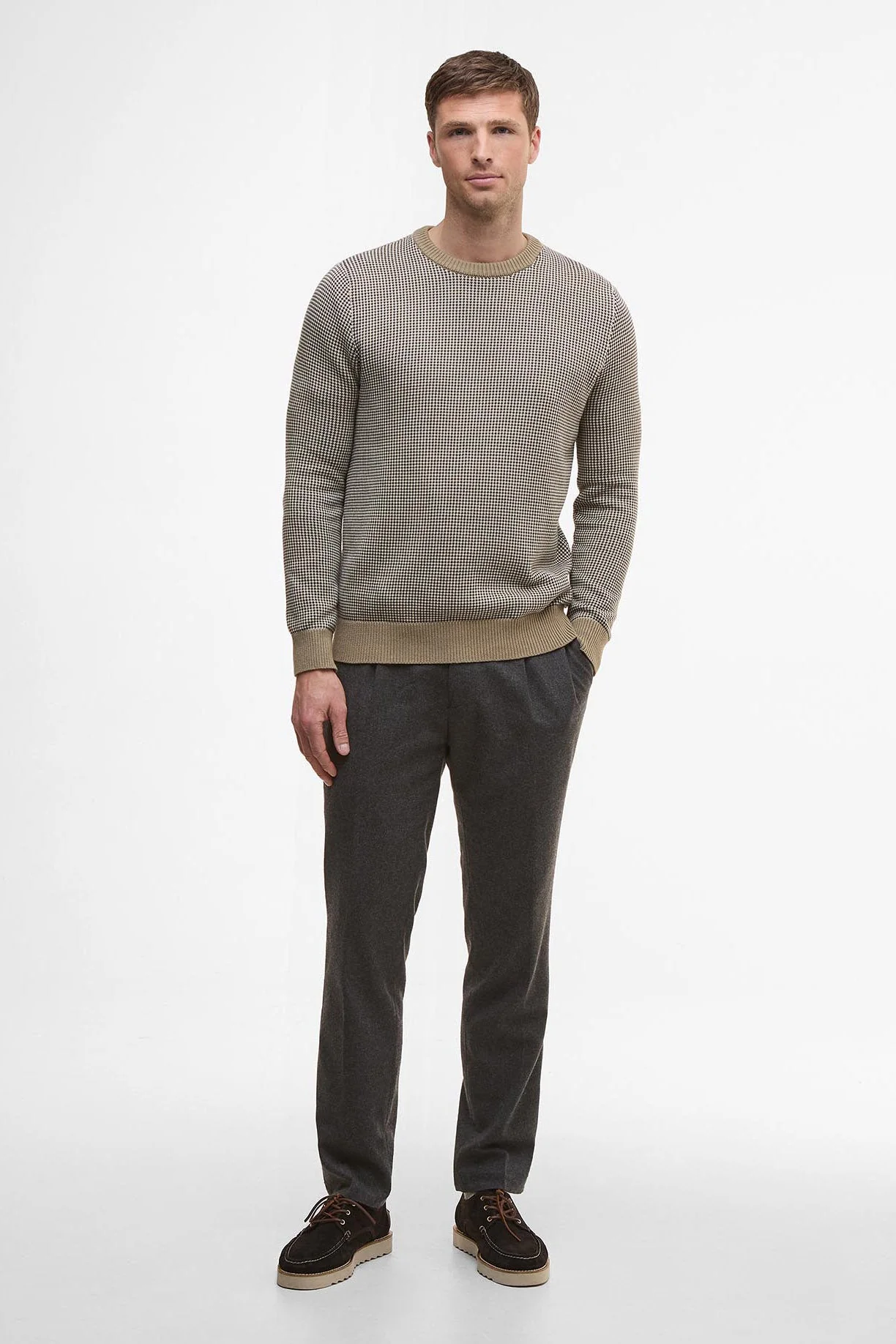 Wells Crew Neck Jumper - Washed Stone - Image 6