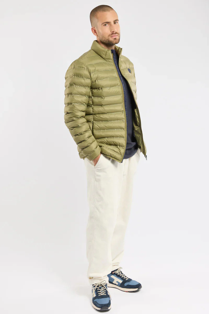 Hinbord Water-Repellent Quilted Jacket - Olive - Image 3