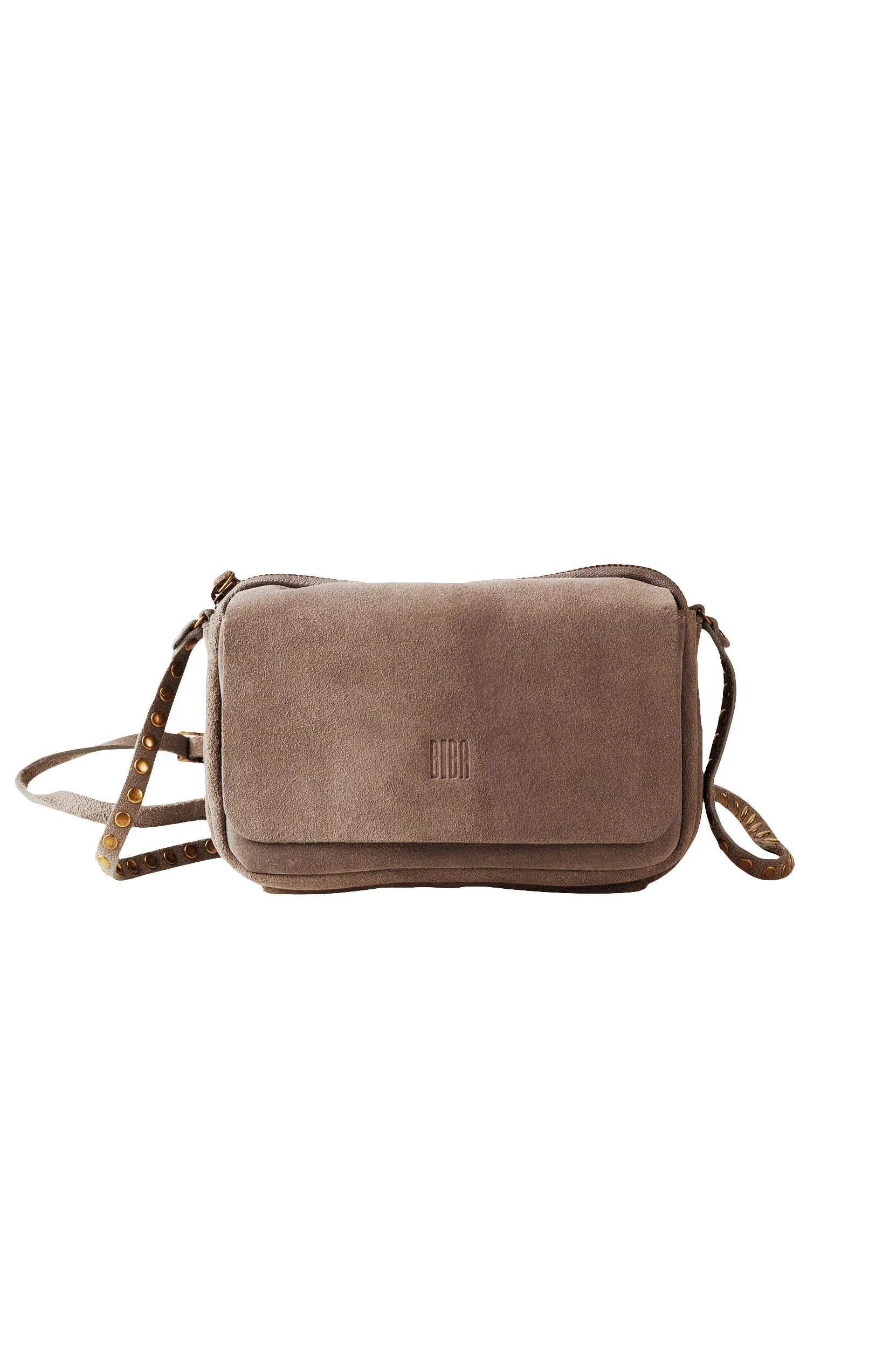 Brewton Suede Crossbody Bag - Taupe