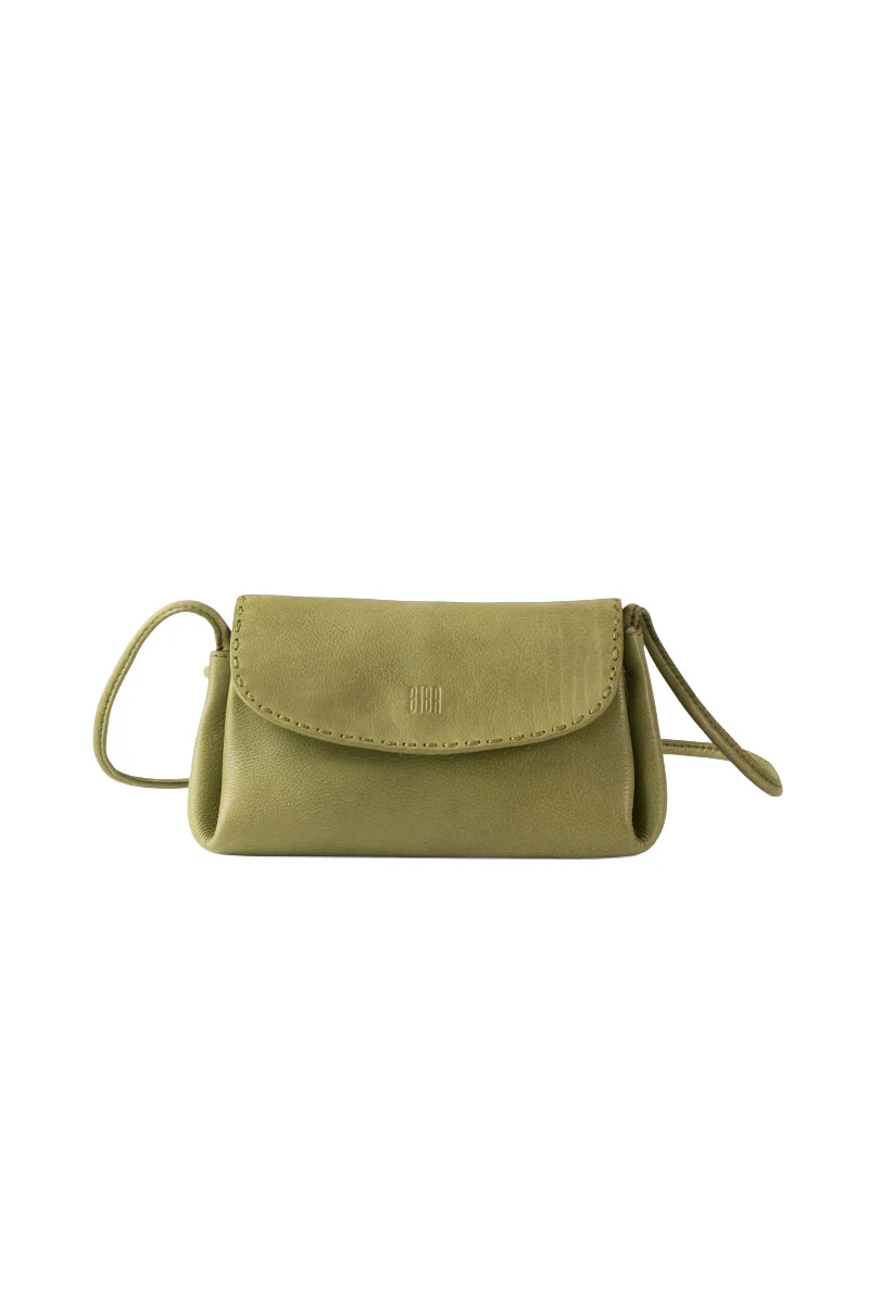 Isle Leather Three Compartment Crossbody Bag - Green