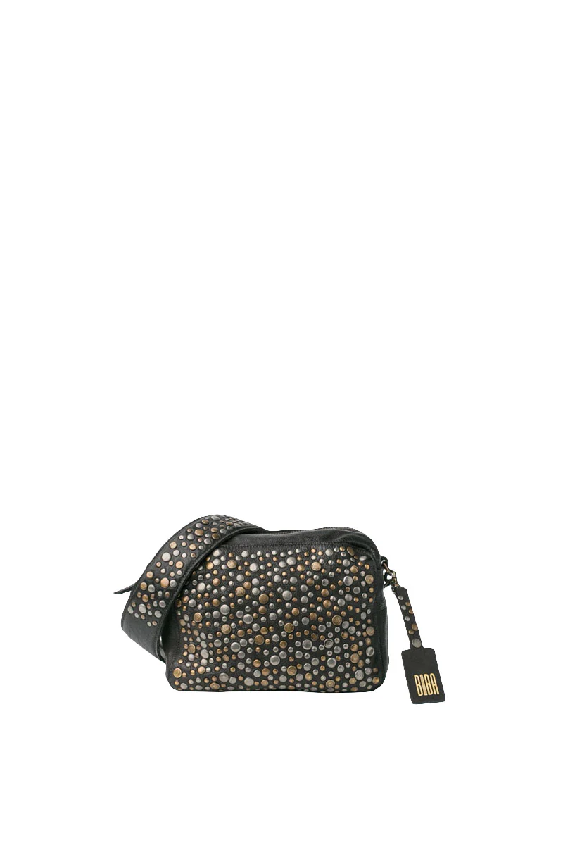 Lovington Studded Leather Cross Body Bag - Black