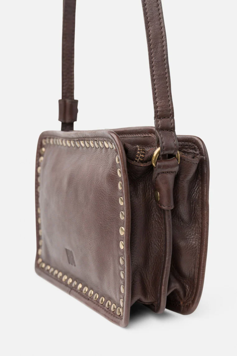Rockwall Studded Cross Body Bag - Dark Brown - Image 2