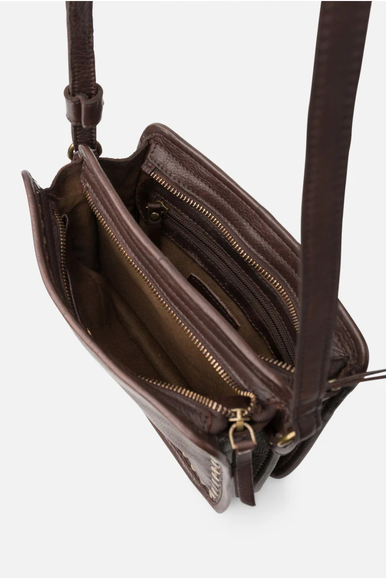 Rockwall Studded Cross Body Bag - Dark Brown - Image 3