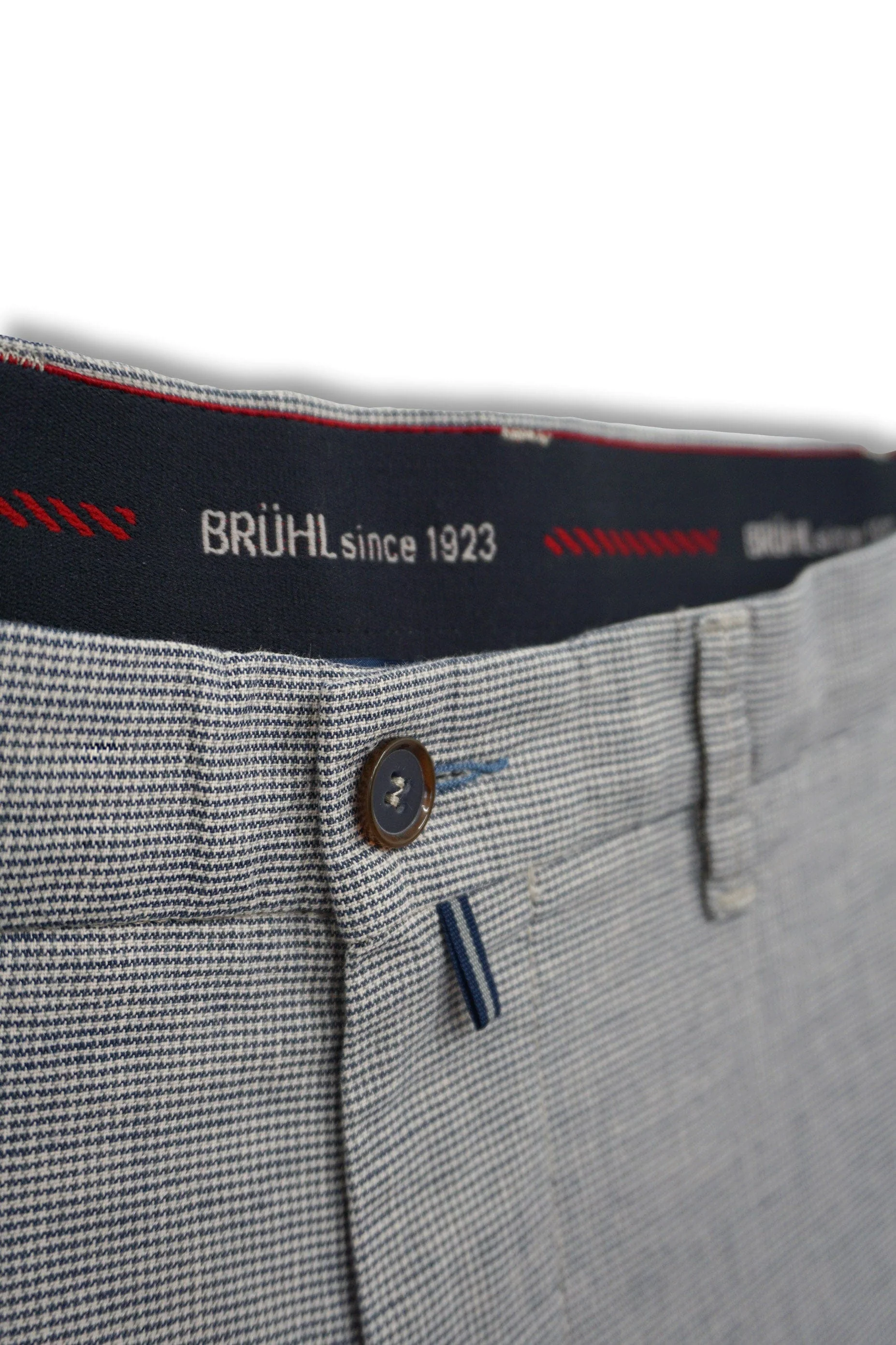 Norwich Cotton Linen Stretch Trousers - Blue - Image 3