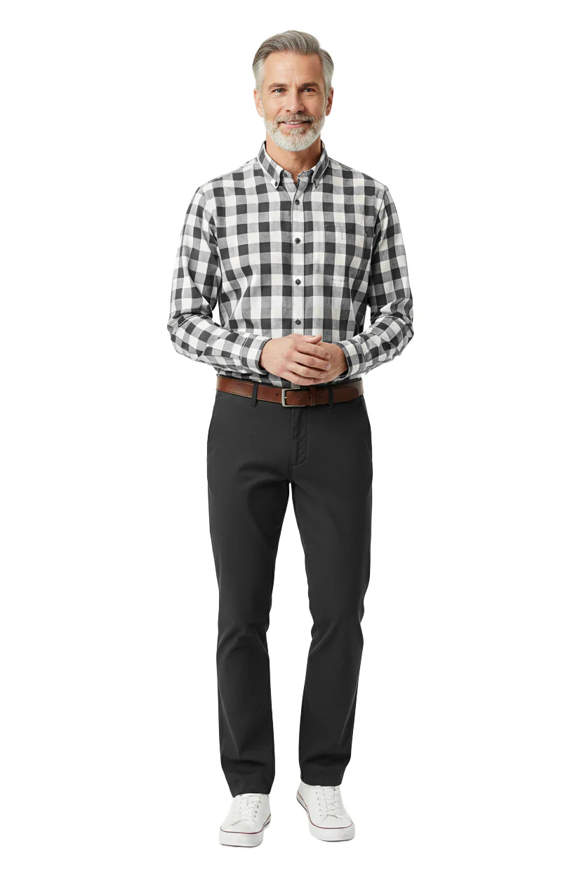 Palma B Cotton Stretch Supersoft Chinos - Black - Image 3