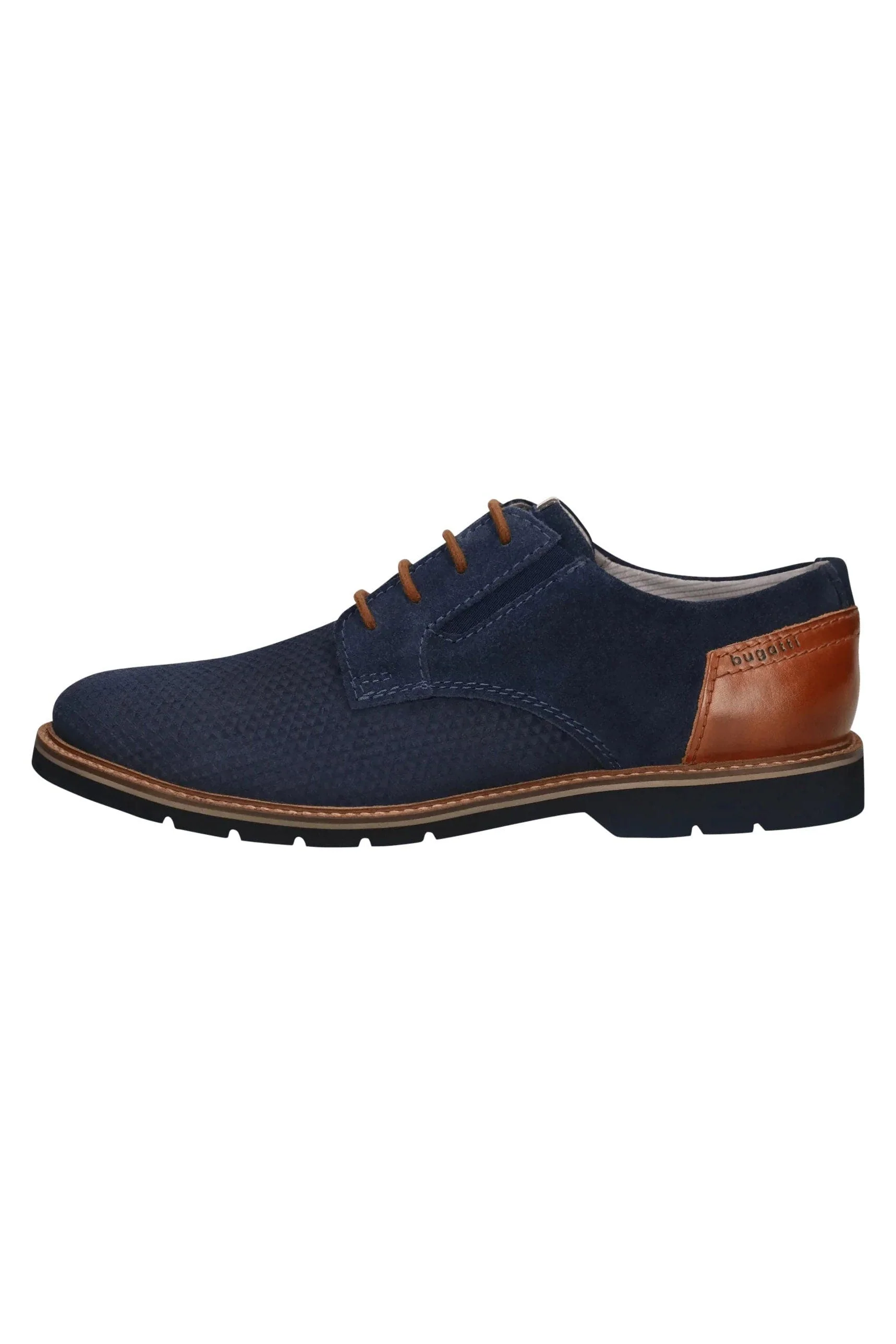 Casimiro Comfort Wide Slip-On Suede Leather Shoes - Dark Blue/Cognac