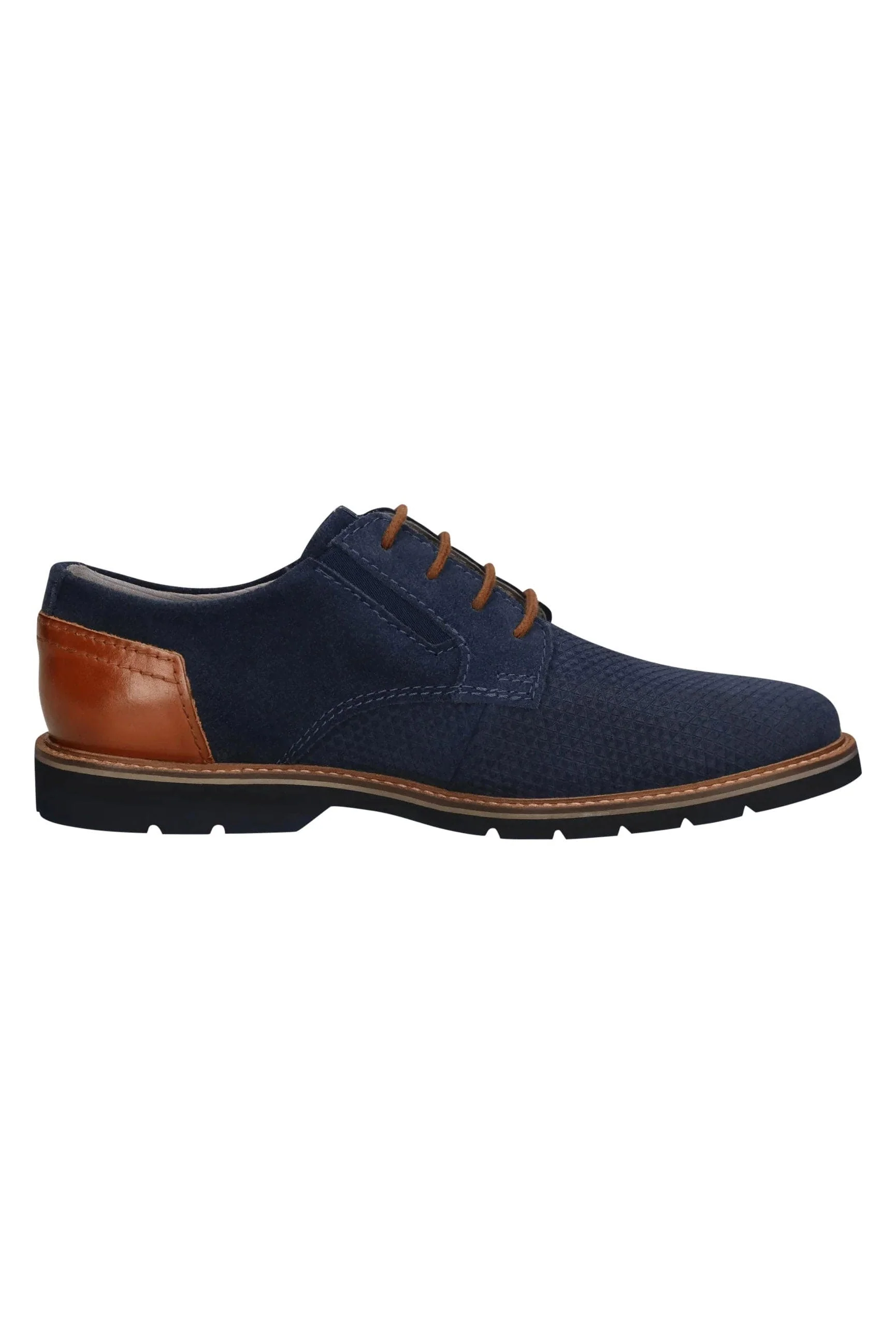 Casimiro Comfort Wide Slip-On Suede Leather Shoes - Dark Blue/Cognac - Image 2