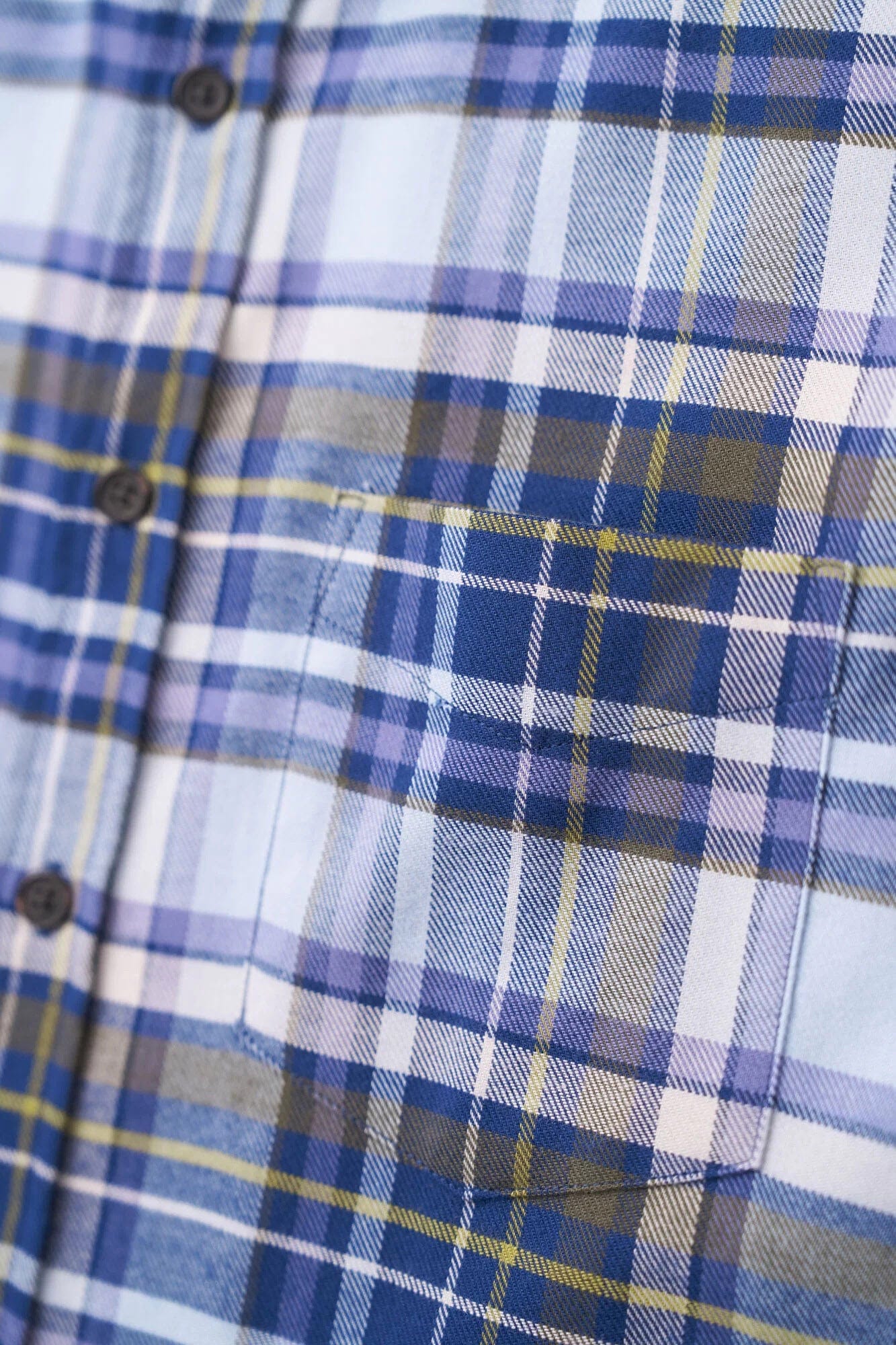 Check Brushed Cotton Shirt - Blue - Image 4