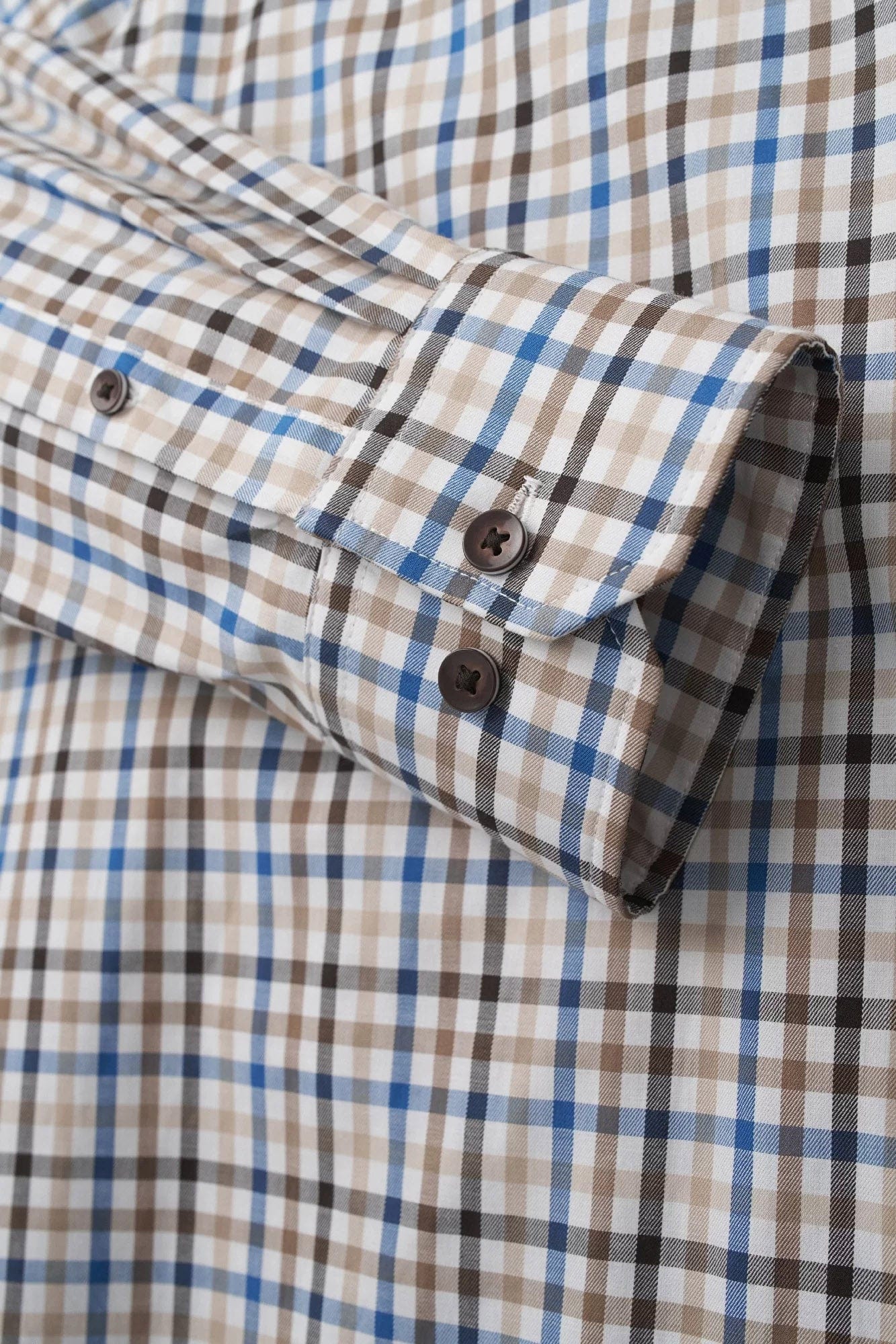 Check Long Sleeve Shirt - Blue/Brown - Image 3