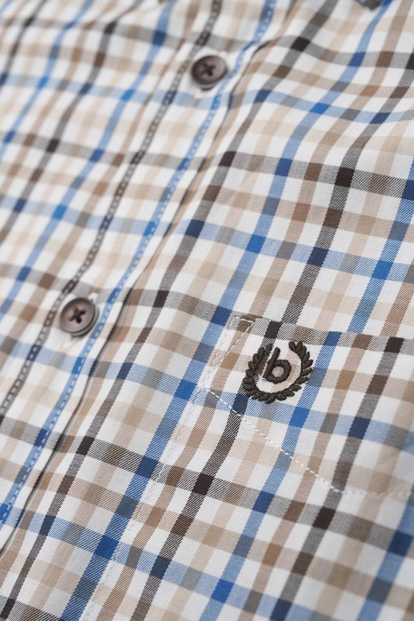 Check Long Sleeve Shirt - Blue/Brown - Image 4