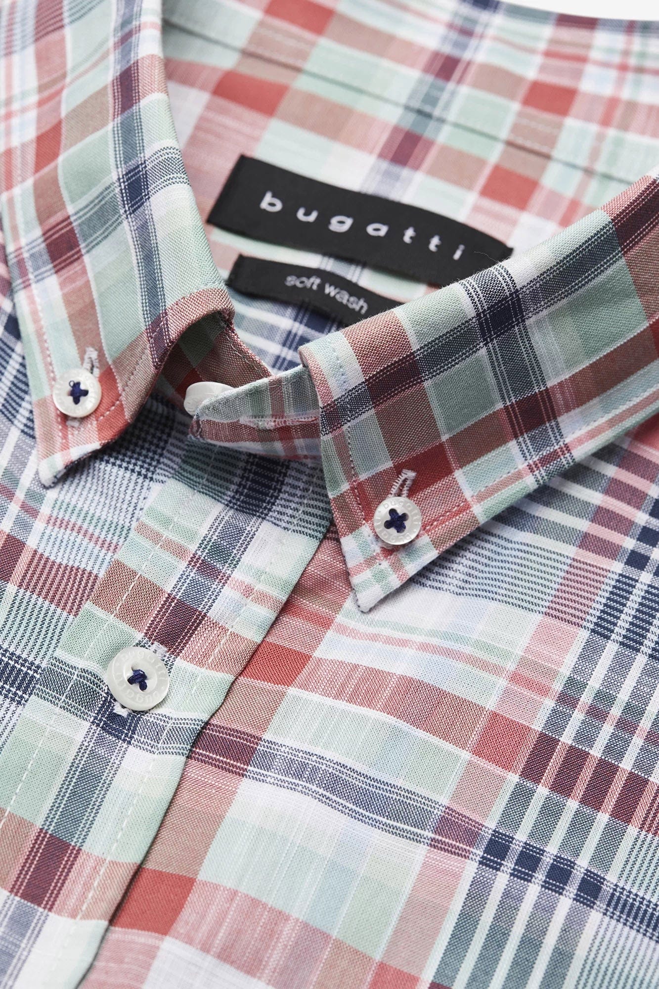 Check Short Sleeve Shirt - Navy/Mint - Image 2