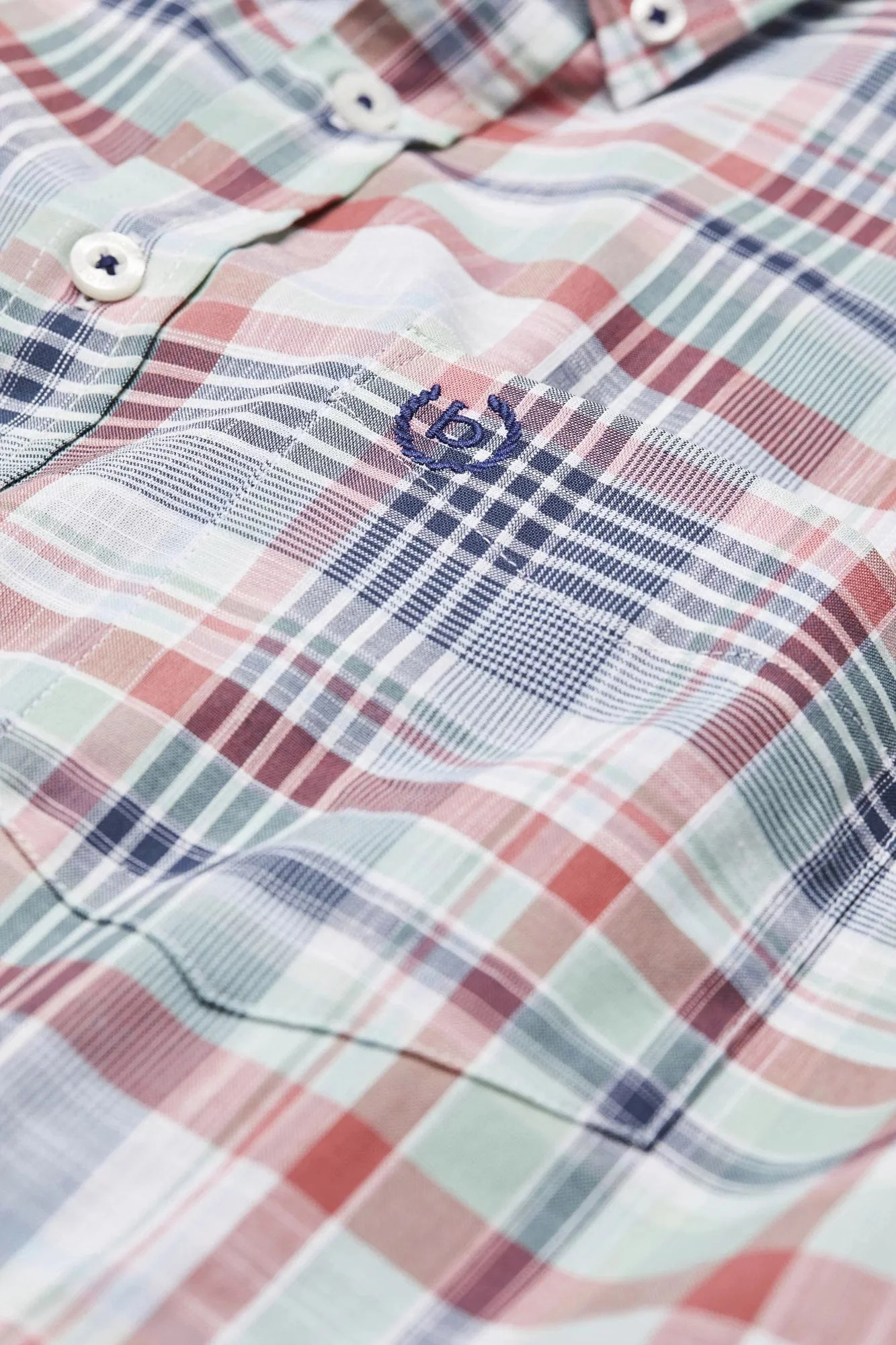 Check Short Sleeve Shirt - Navy/Mint - Image 3