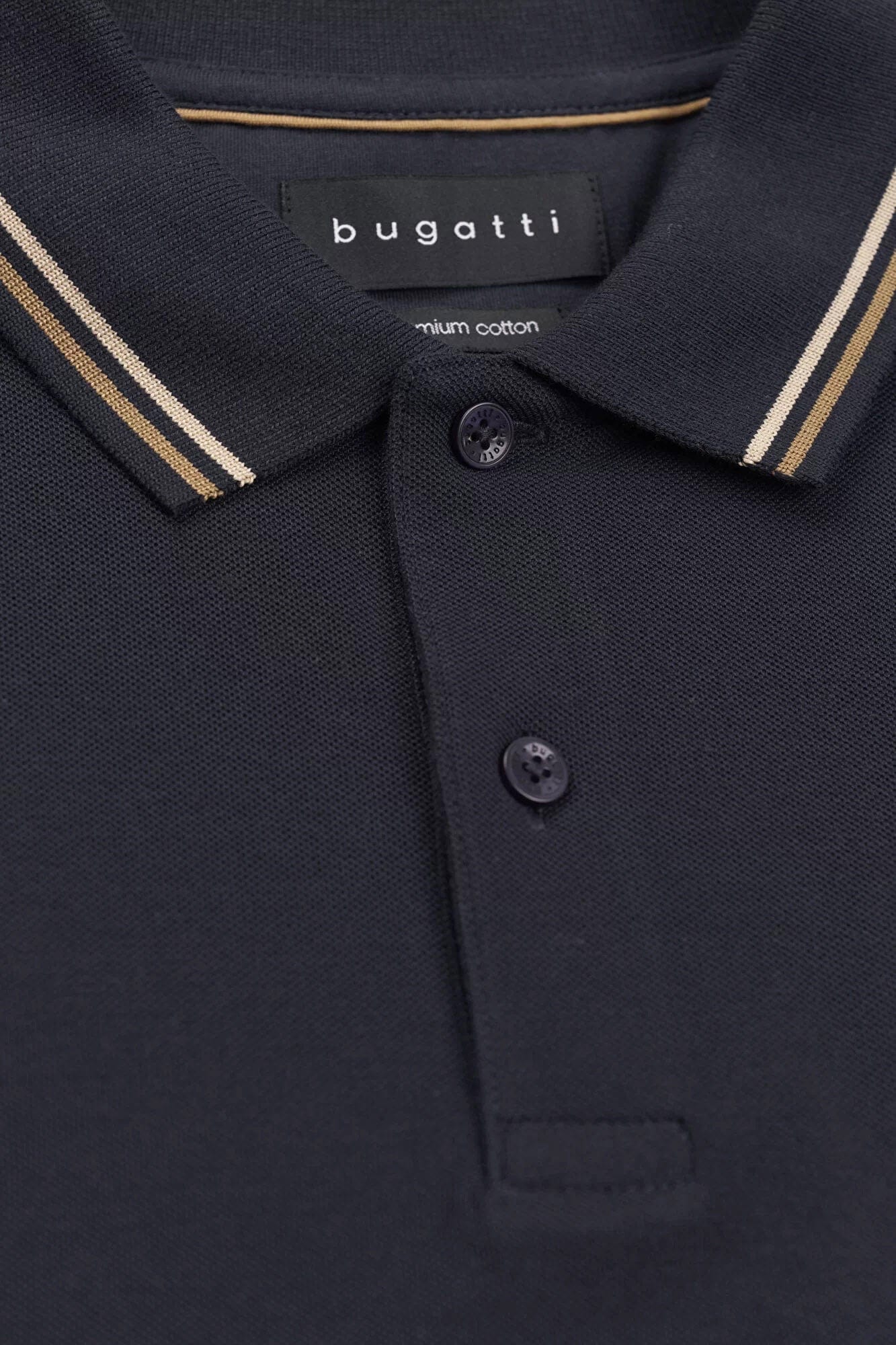 Cotton Polo Shirt - Navy - Image 3