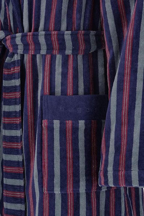 Edoardo Stripe Velour Dressing Gown - Marine - Image 2