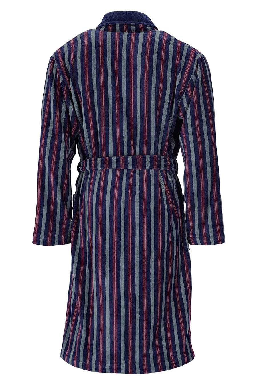 Edoardo Stripe Velour Dressing Gown - Marine - Image 3