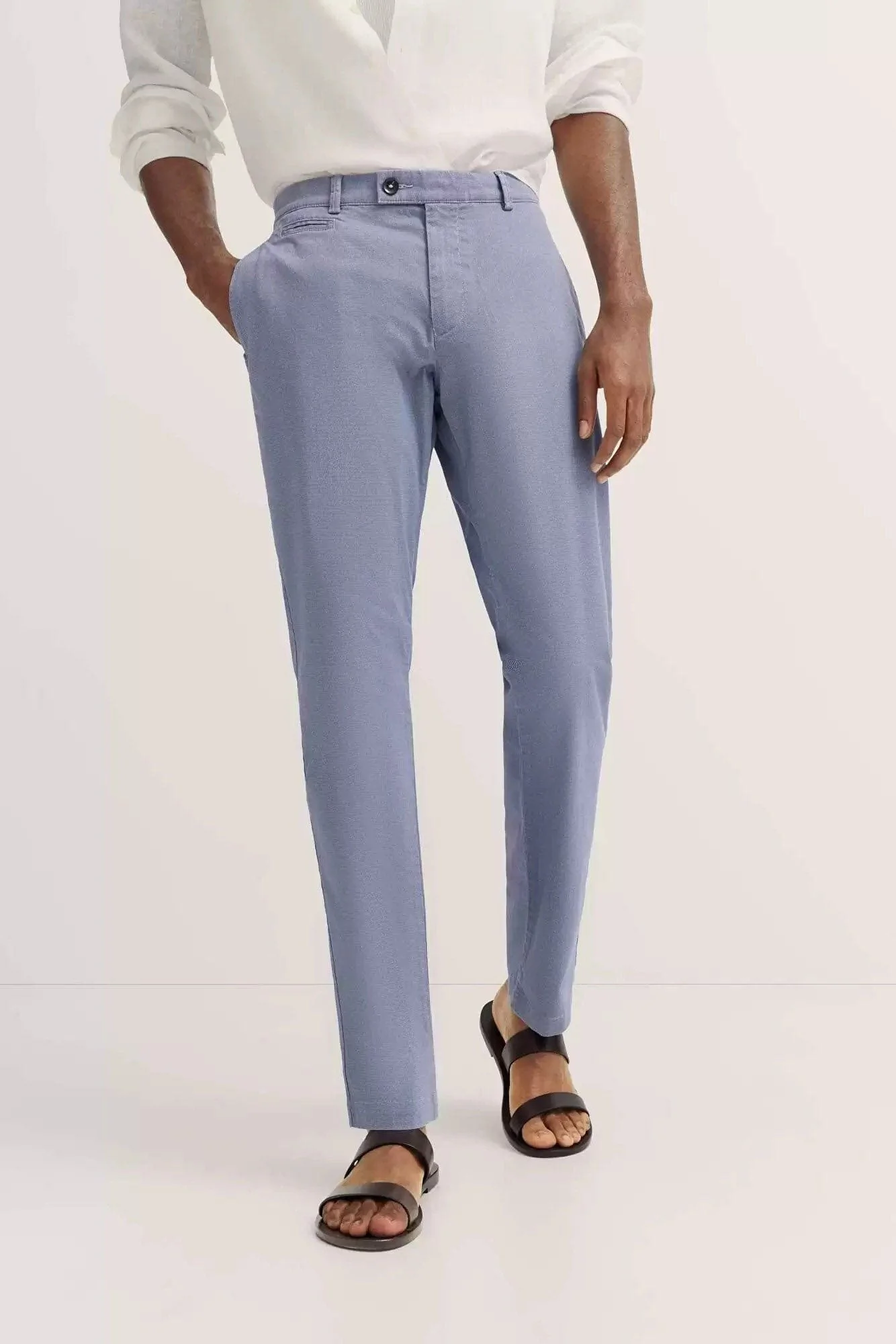 Flexcity Regular Fit Casual Chinos - Mid Blue - Image 2