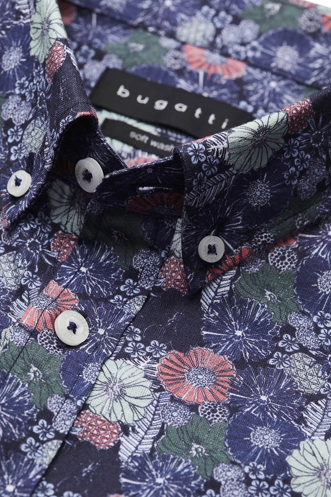 Floral Print Short Sleeve Shirt - Navy/Mint - Image 2