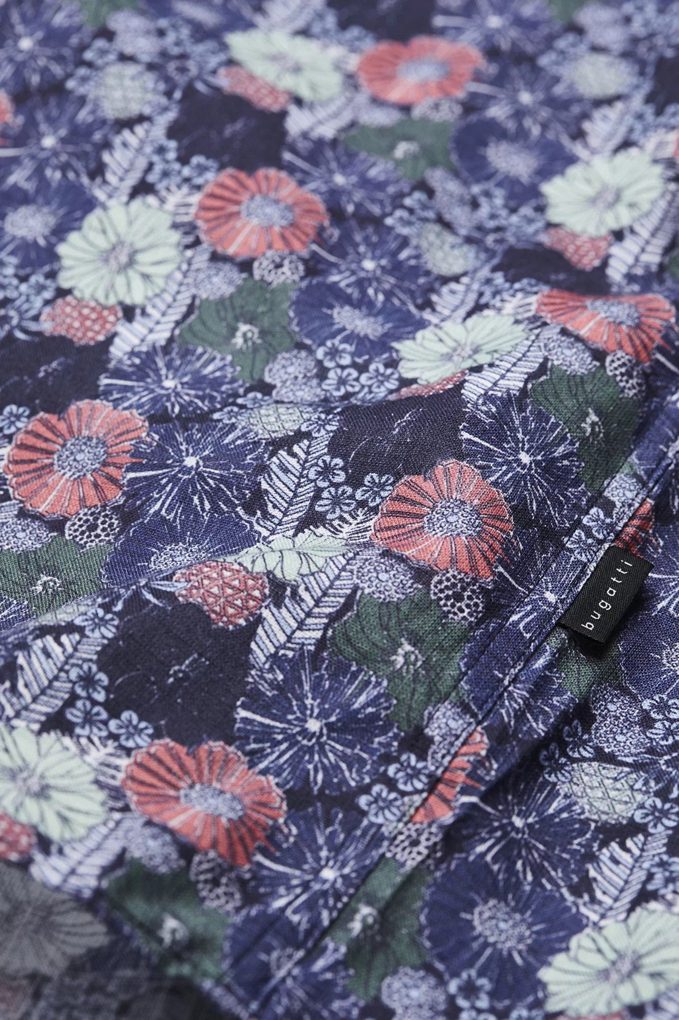 Floral Print Short Sleeve Shirt - Navy/Mint - Image 3