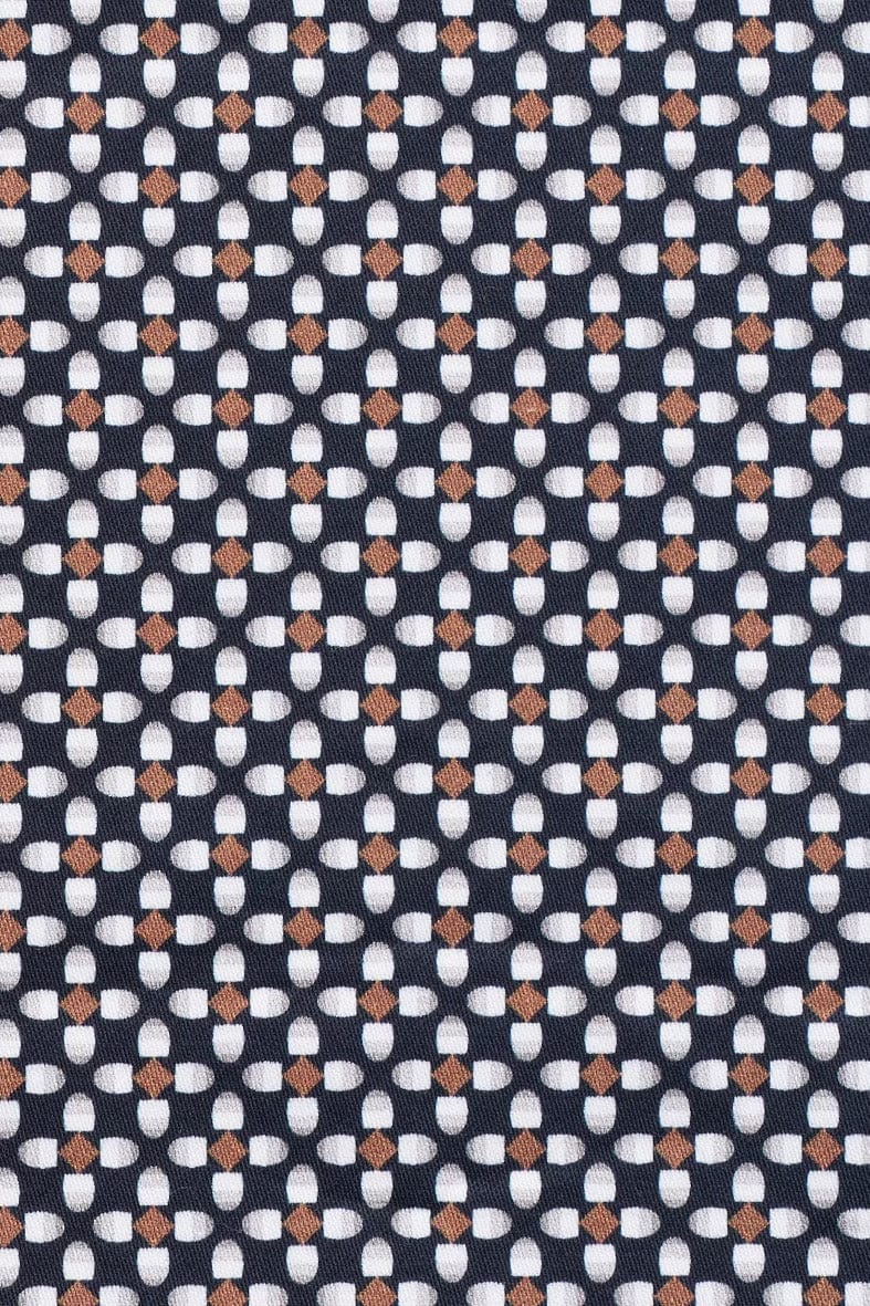 Geometric Print Long Sleeve Shirt - Navy - Image 4
