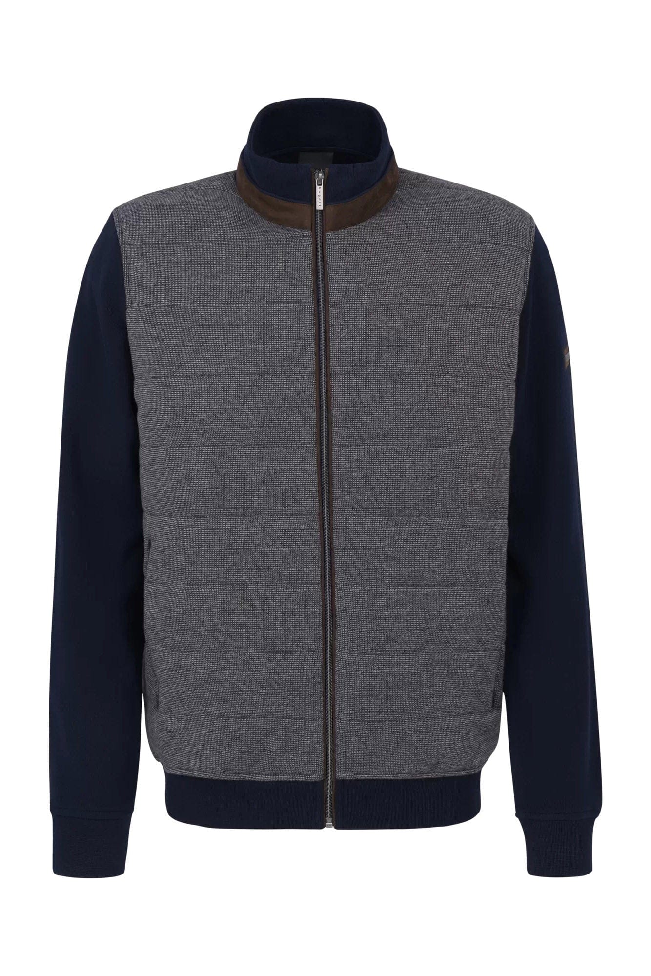 Hybrid Quilted Front Knitted Back Jacket - Navy