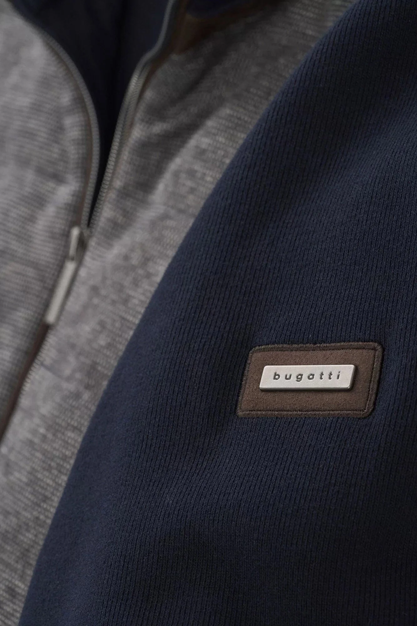 Hybrid Quilted Front Knitted Back Jacket - Navy - Image 5
