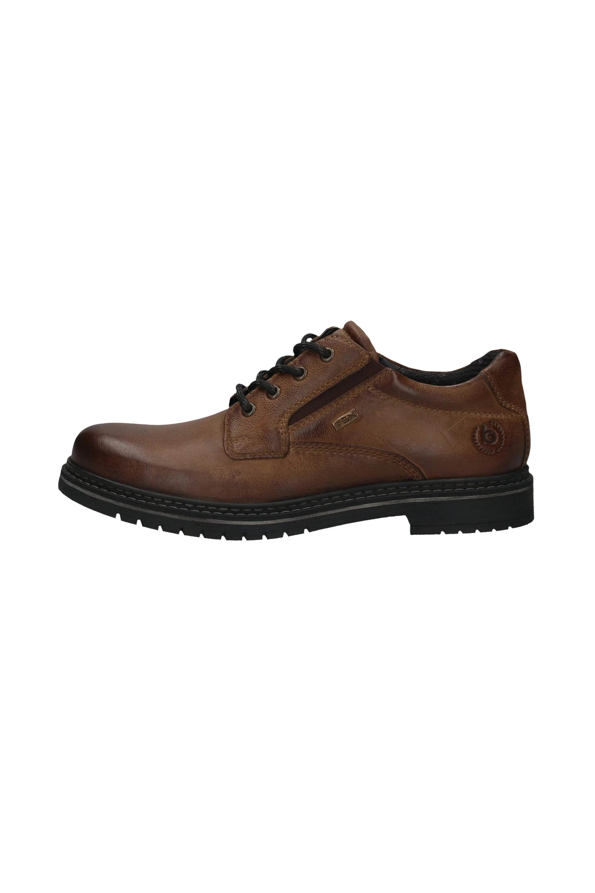 Leather Comfort Wide Water Resistant Shoes - Cognac