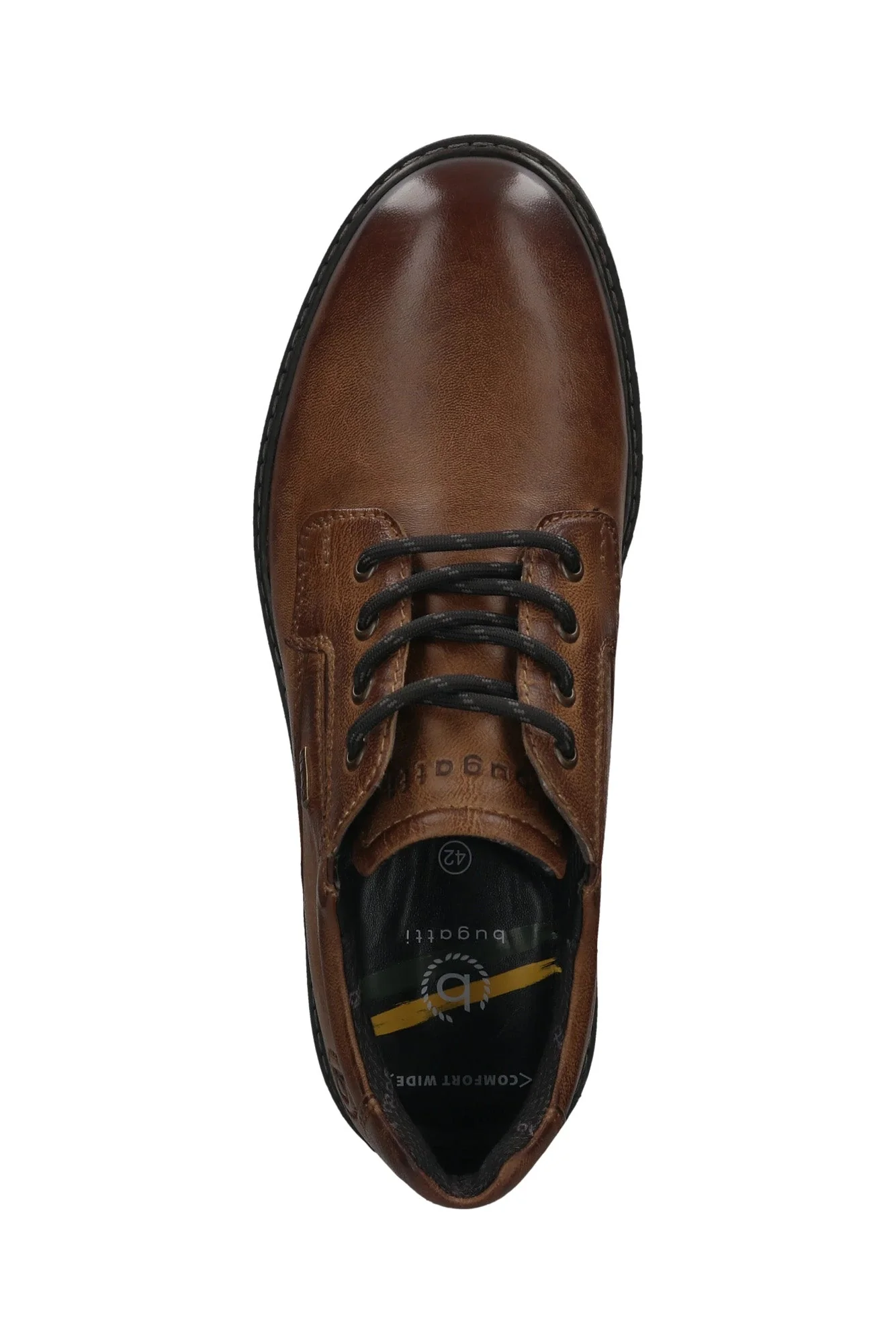 Leather Comfort Wide Water Resistant Shoes - Cognac - Image 3