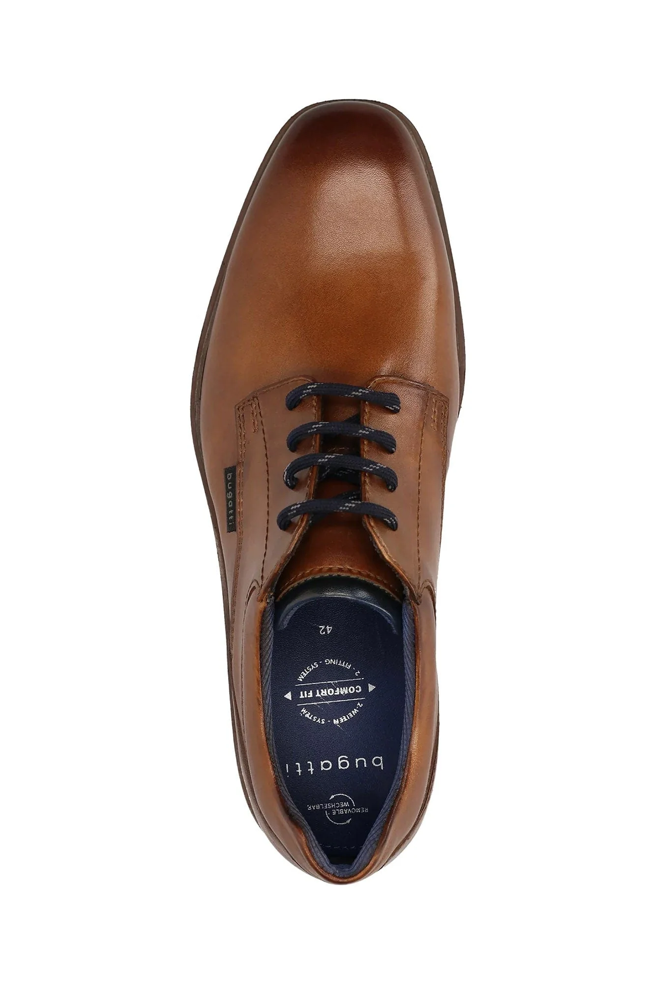 Maik Exko Extra Comfort Leather Shoe - Cognac - Image 7