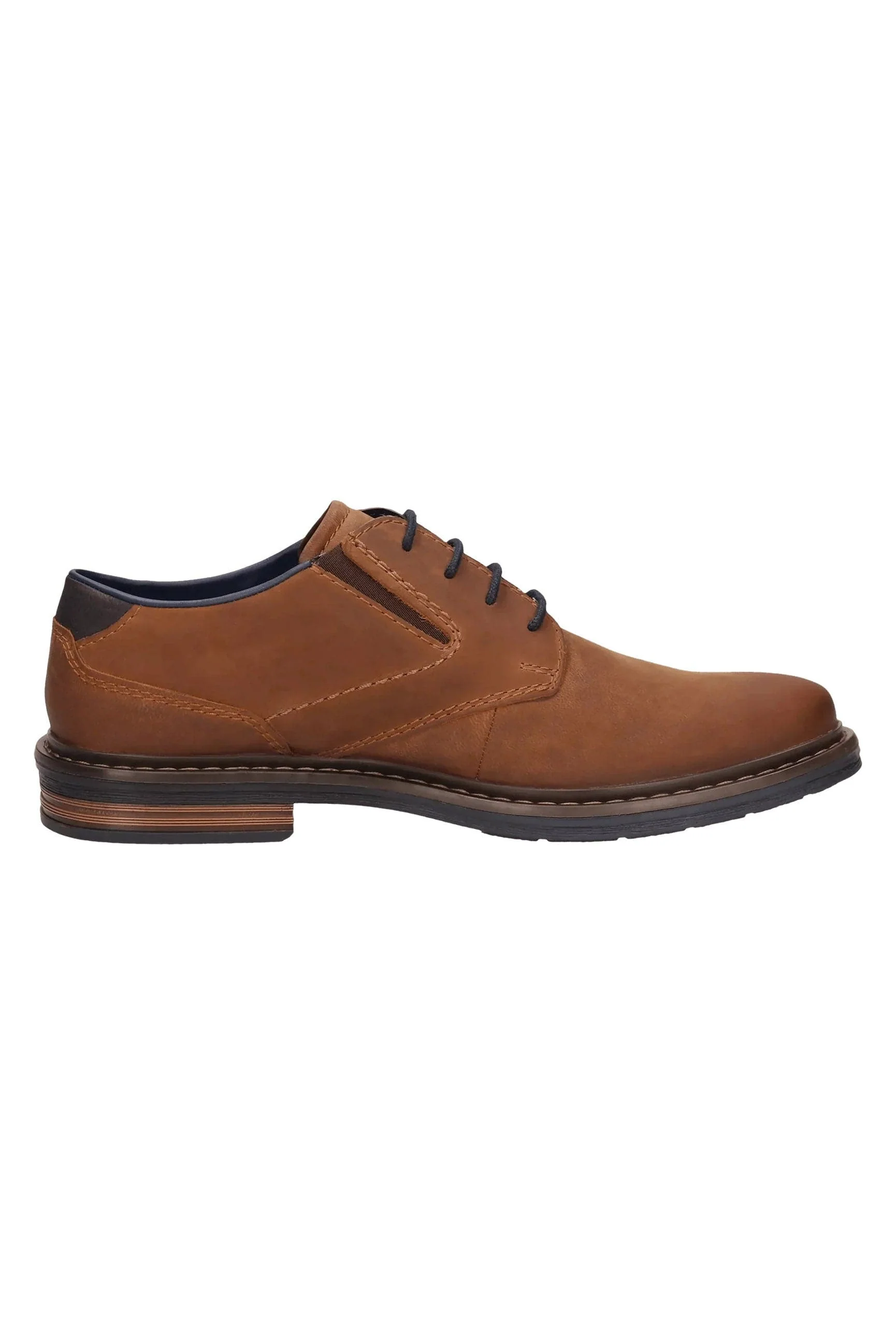 Nubuck Leather Comfort Wide Derby Shoes - Cognac - Image 2