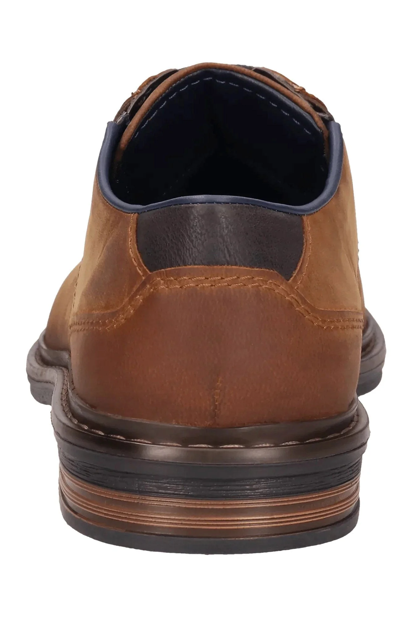Nubuck Leather Comfort Wide Derby Shoes - Cognac - Image 3