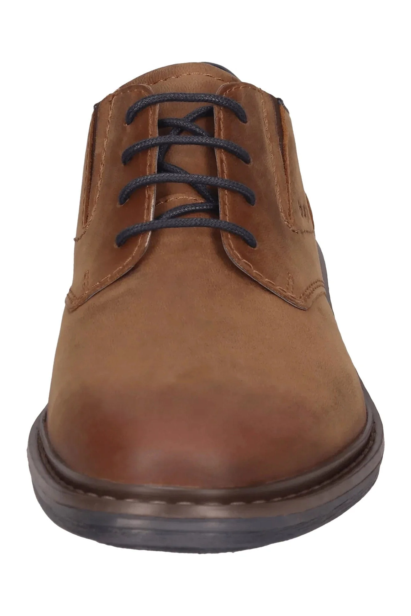 Nubuck Leather Comfort Wide Derby Shoes - Cognac - Image 5