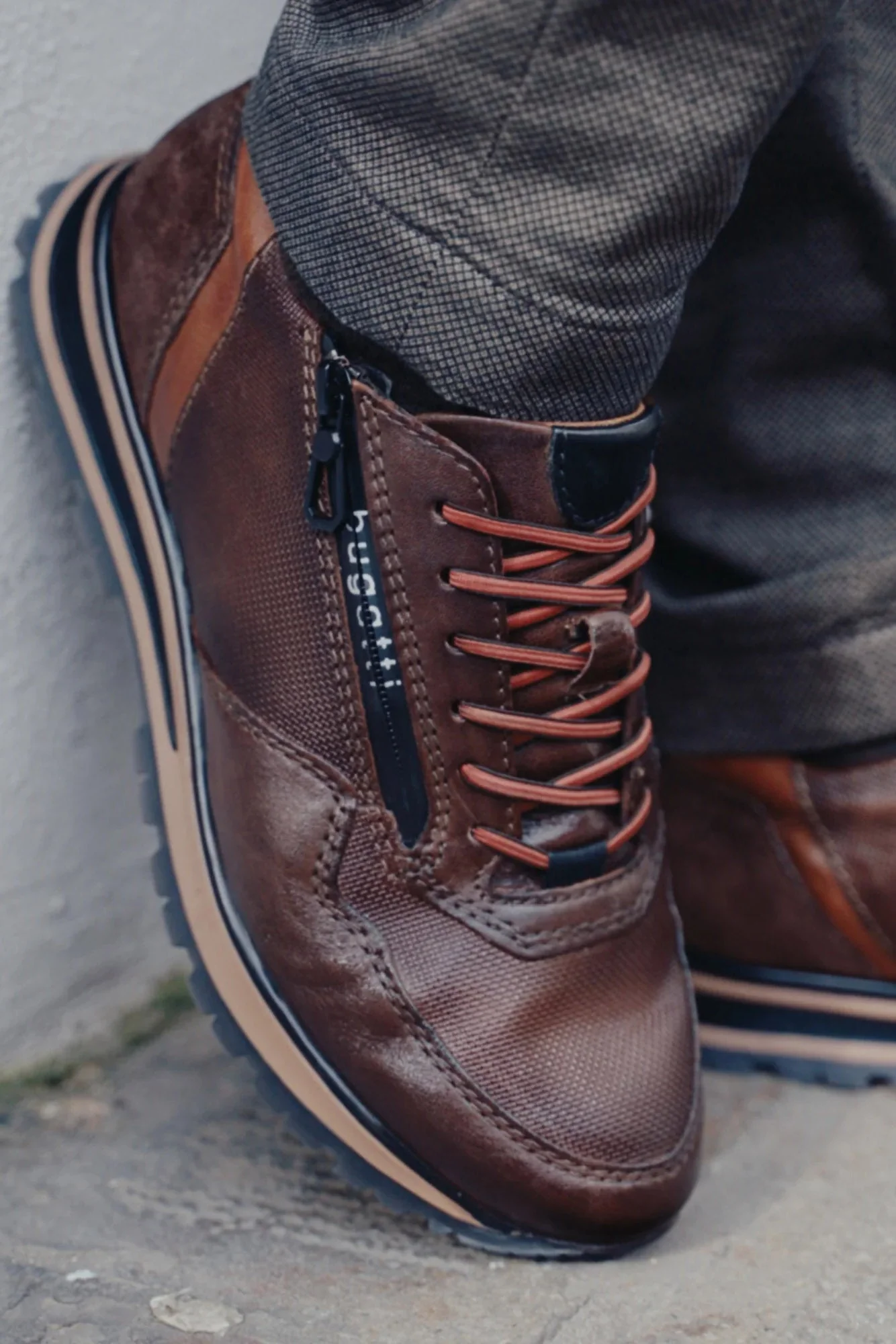 Philip Leather Soft Fit Trainers - Brown - Image 3