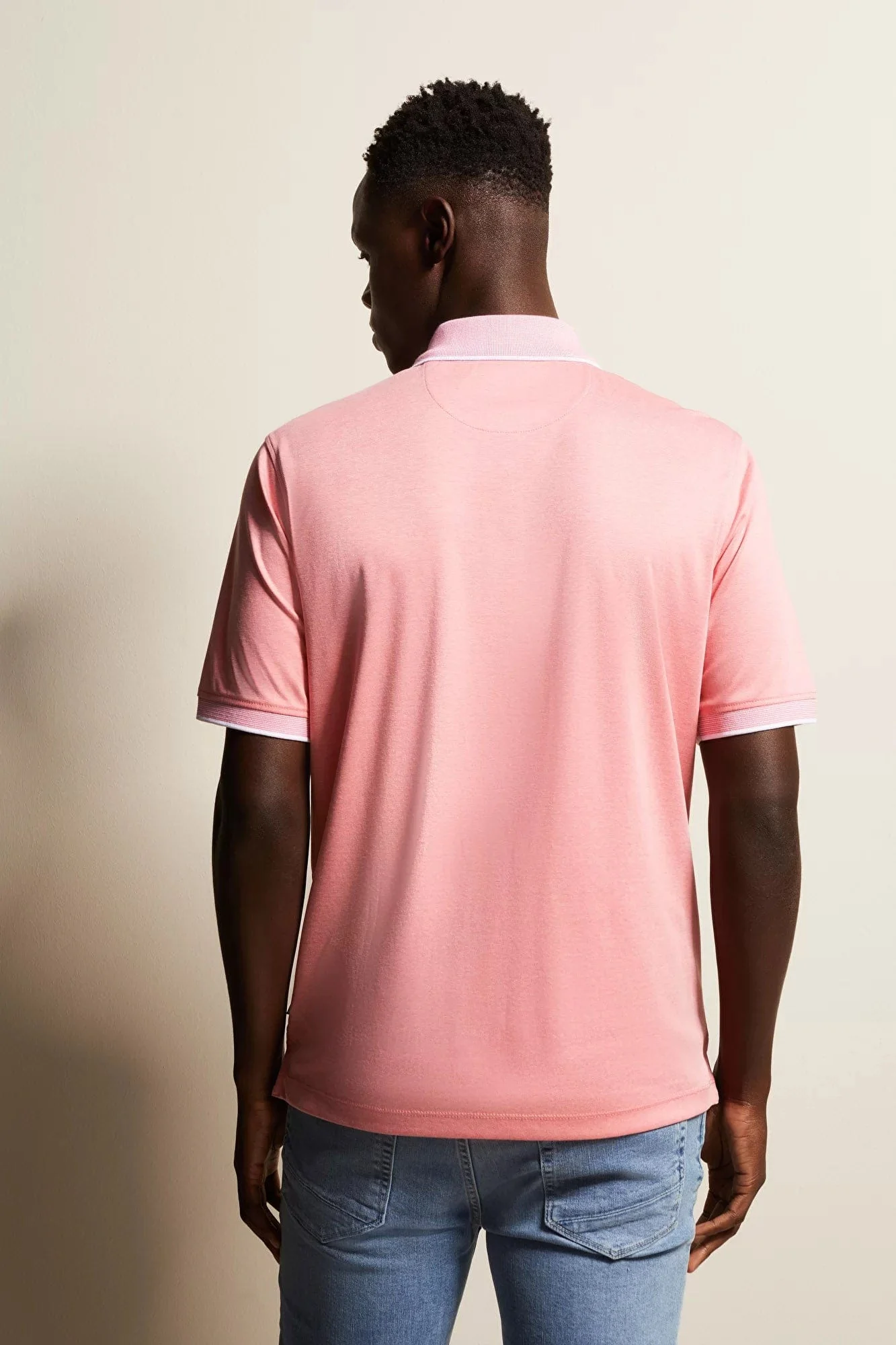 Polo Shirt with Contrast Detail - Apricot - Image 4